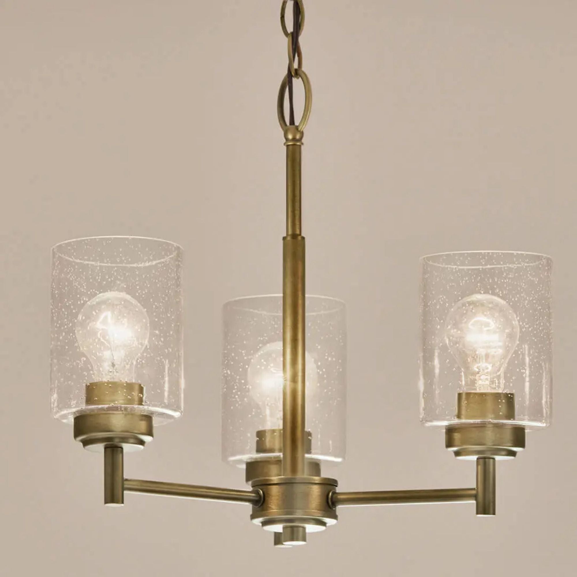 Kichler Winslow 18 in. 3-Light Chandelier, Natural Brass