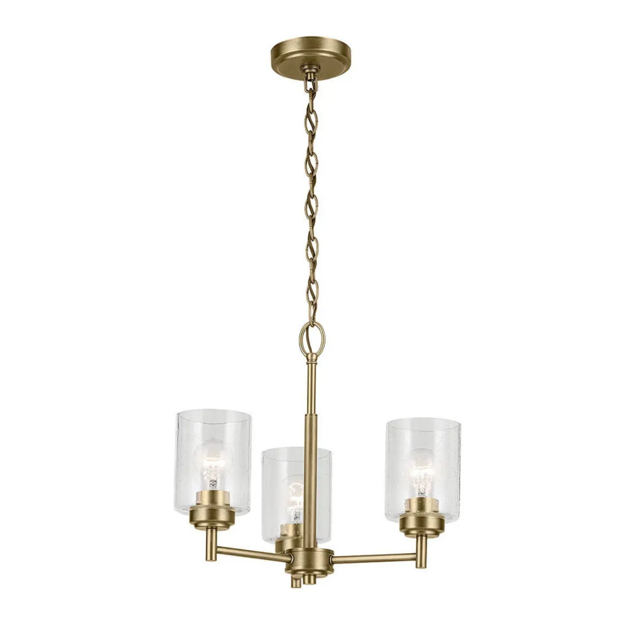 Kichler Winslow 18 in. 3-Light Chandelier, Natural Brass