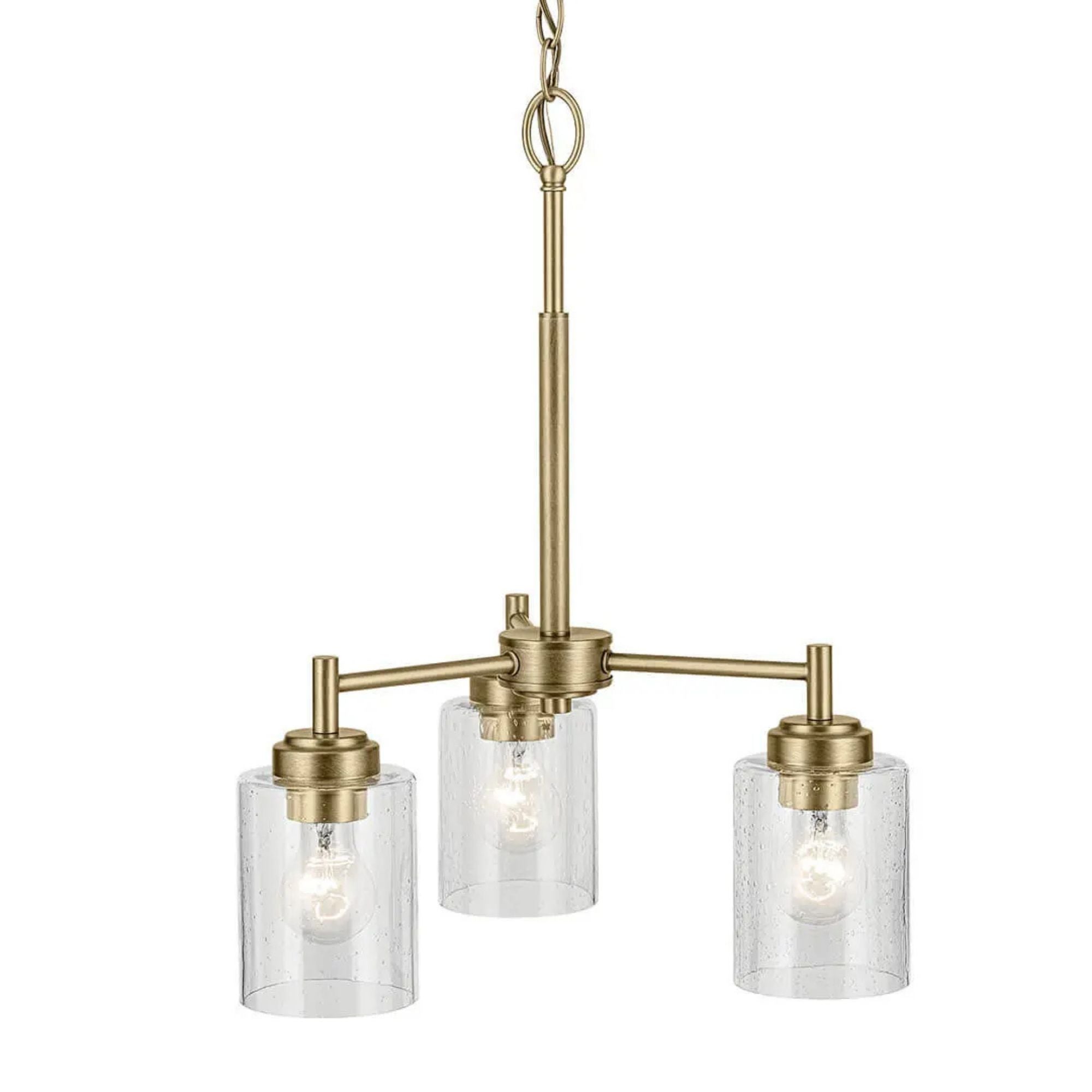 Kichler Winslow 18 in. 3-Light Chandelier, Natural Brass