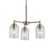 Kichler Winslow 18 in. 3-Light Chandelier, Brushed Nickel with Glass Shade