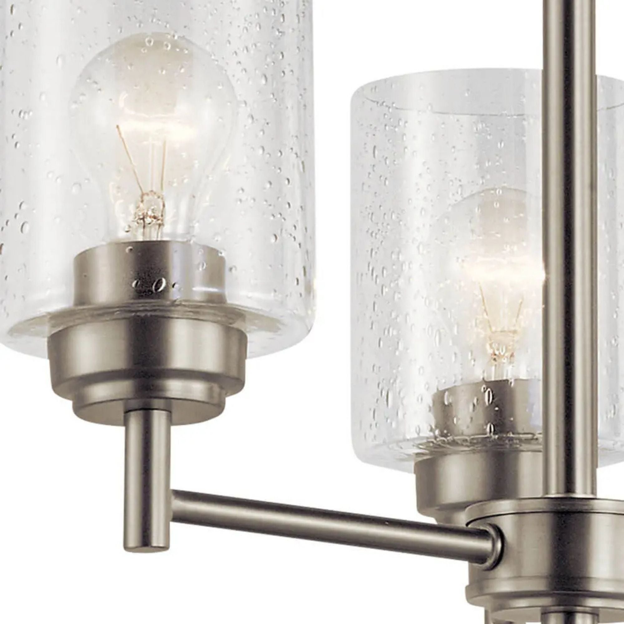 Kichler Winslow 18 in. 3-Light Chandelier, Brushed Nickel with Glass Shade