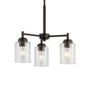 Kichler Winslow 18 in. 3-Light Chandelier, Olde Bronze with Glass Shade