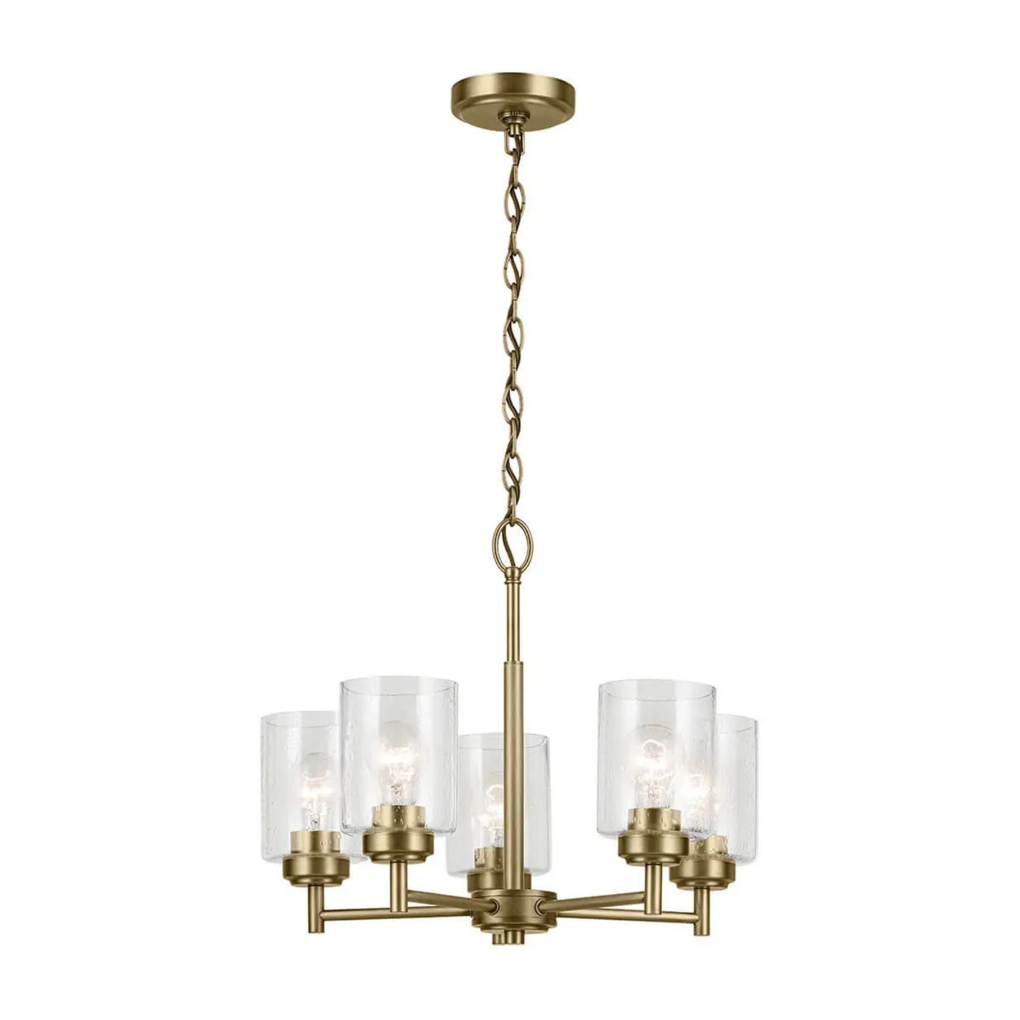 Kichler Winslow 19.75 in. 5-Light Chandelier, Natural Brass