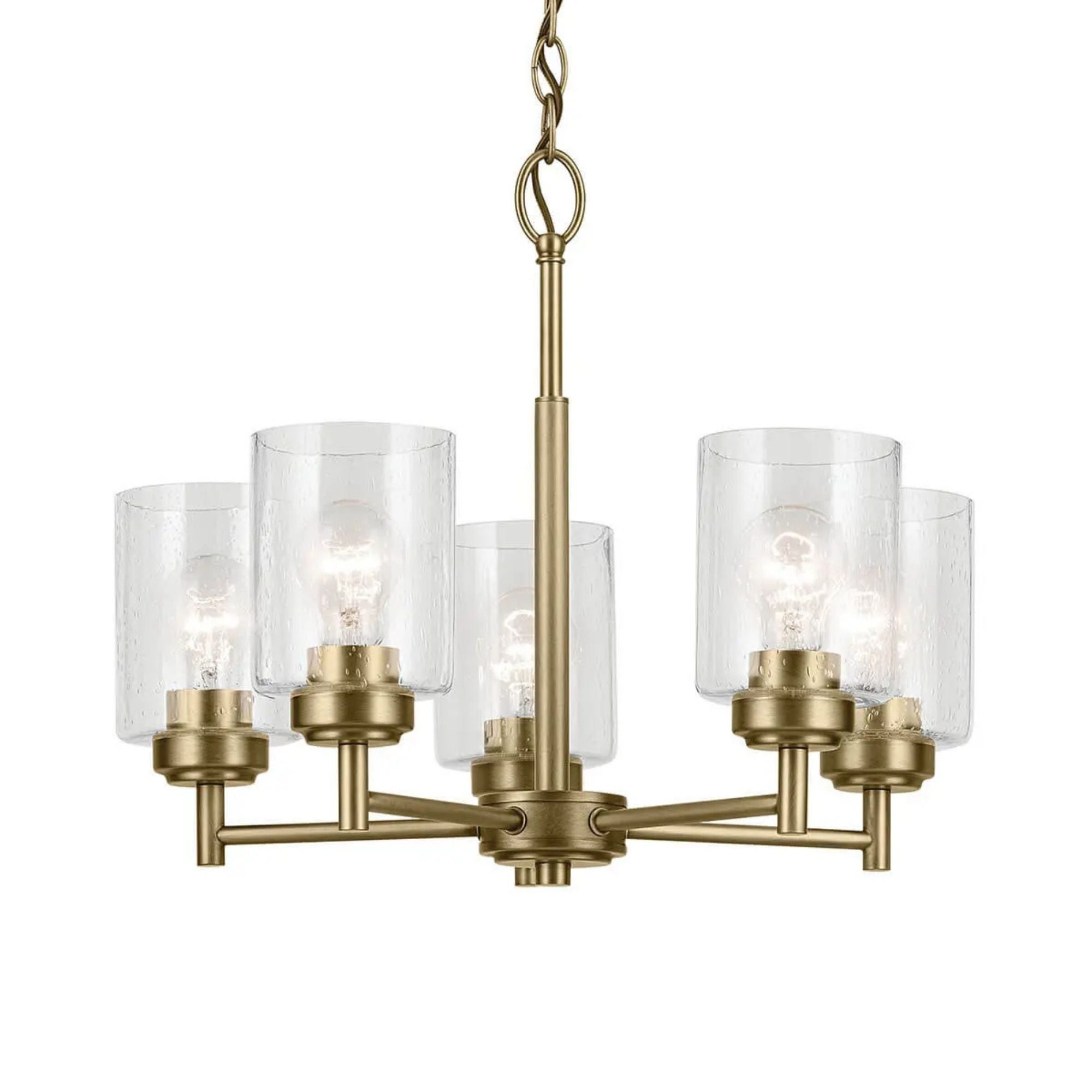 Kichler Winslow 19.75 in. 5-Light Chandelier, Natural Brass
