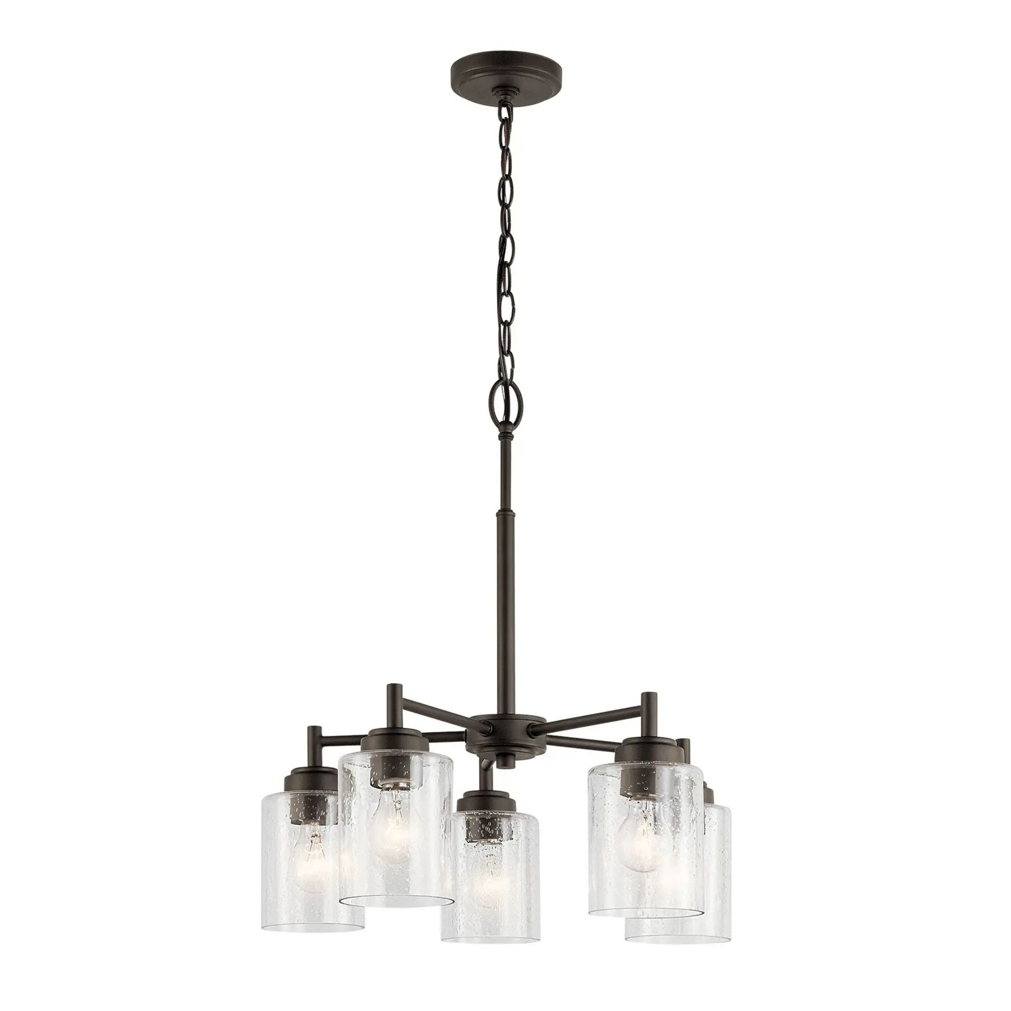 Kichler Winslow 19.75 in. 5-Light Chandelier, Olde Bronze with Clear Glass
