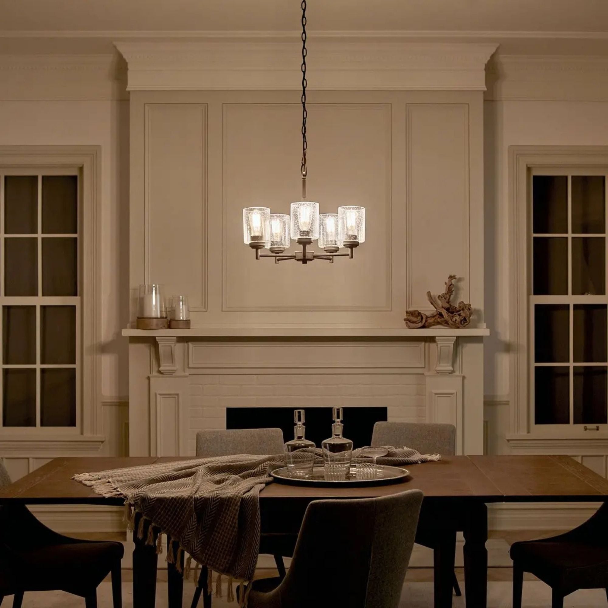 Kichler Winslow 19.75 in. 5-Light Chandelier, Olde Bronze with Clear Glass