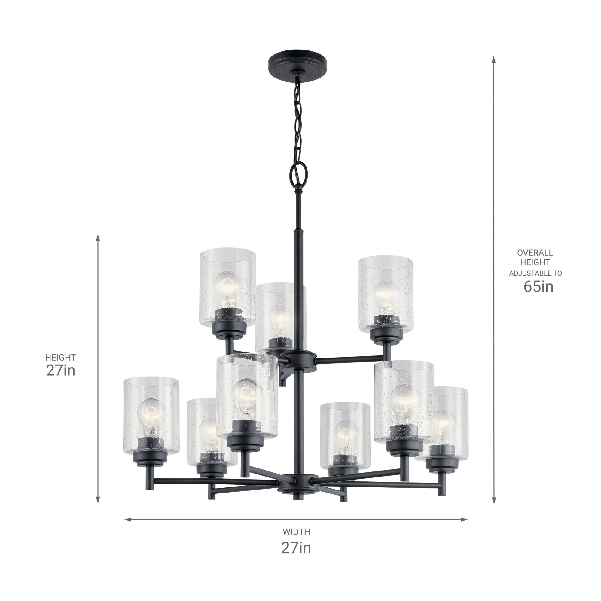 Kichler Winslow 27 in. 9-Light Chandelier, Black