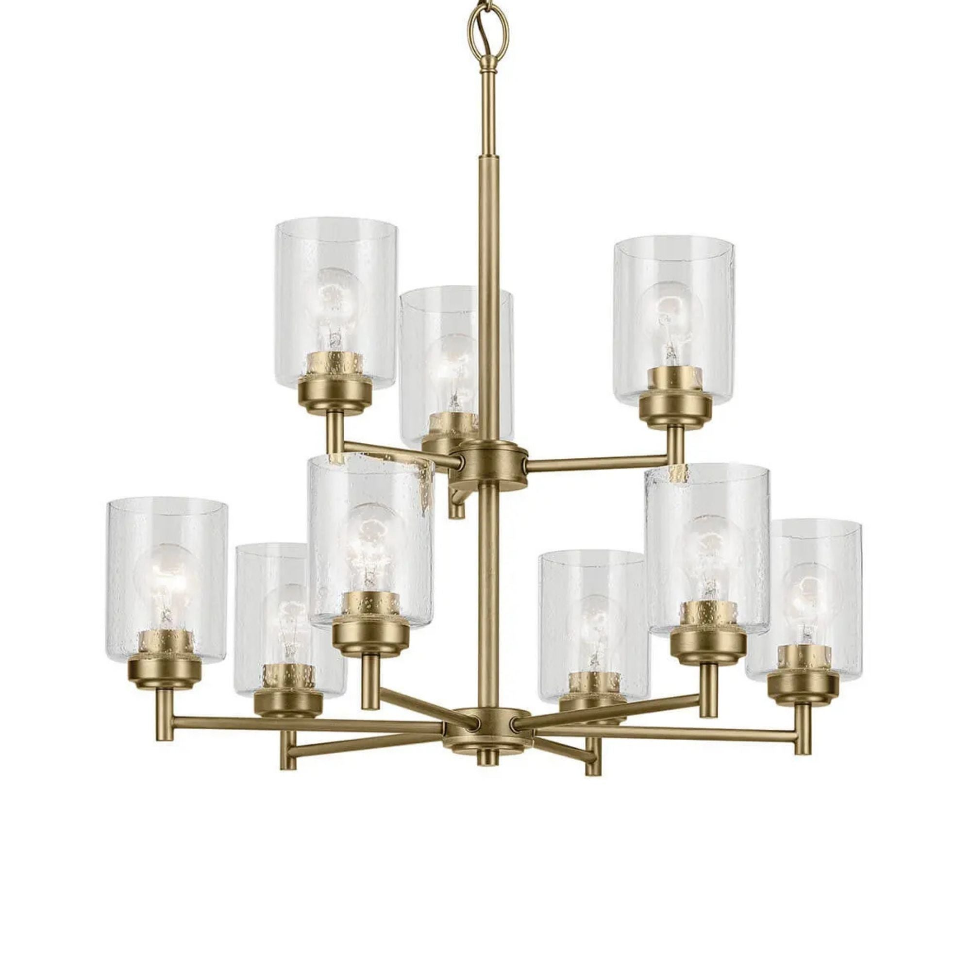 Kichler Winslow 27 in. 9-Light Chandelier, Natural Brass
