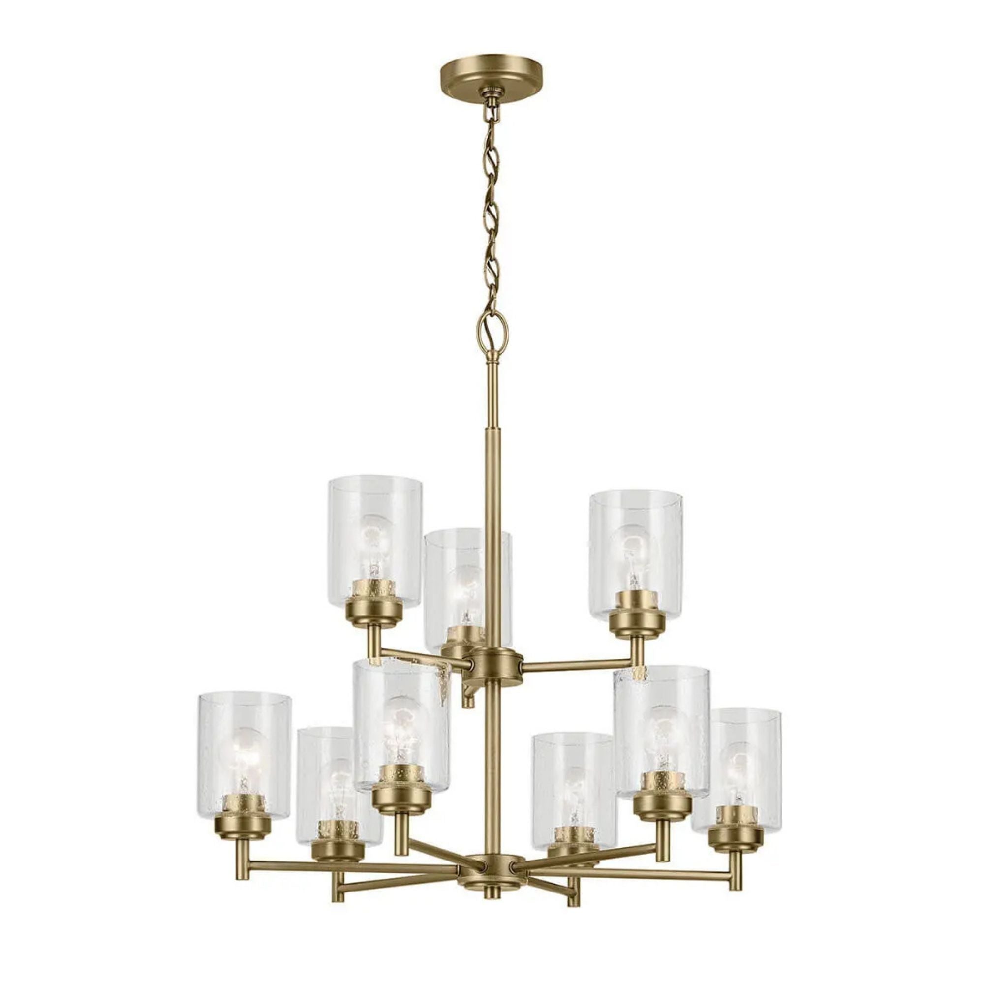 Kichler Winslow 27 in. 9-Light Chandelier, Natural Brass