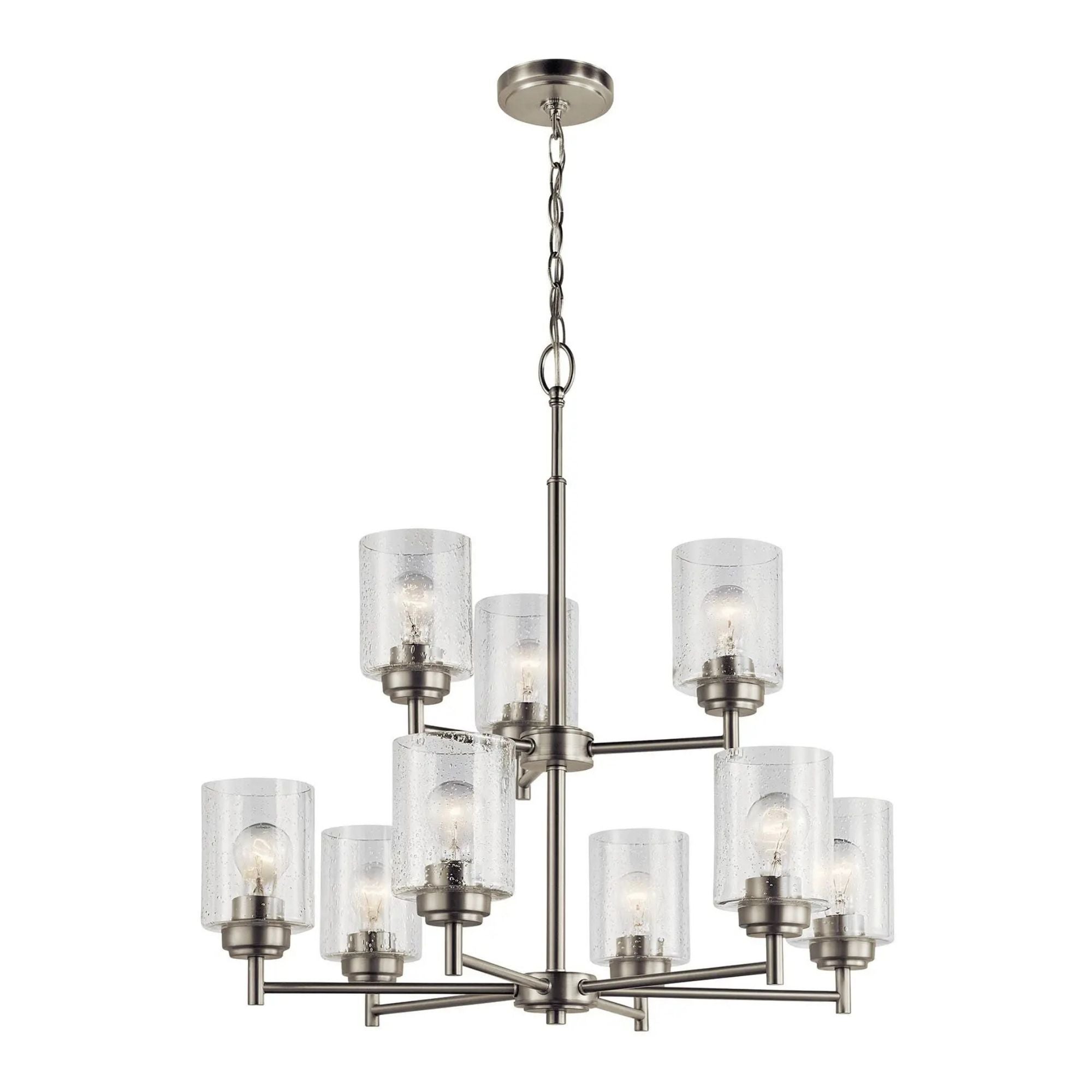 Kichler Winslow 27 in. 9-Light Chandelier, Brushed Nickel