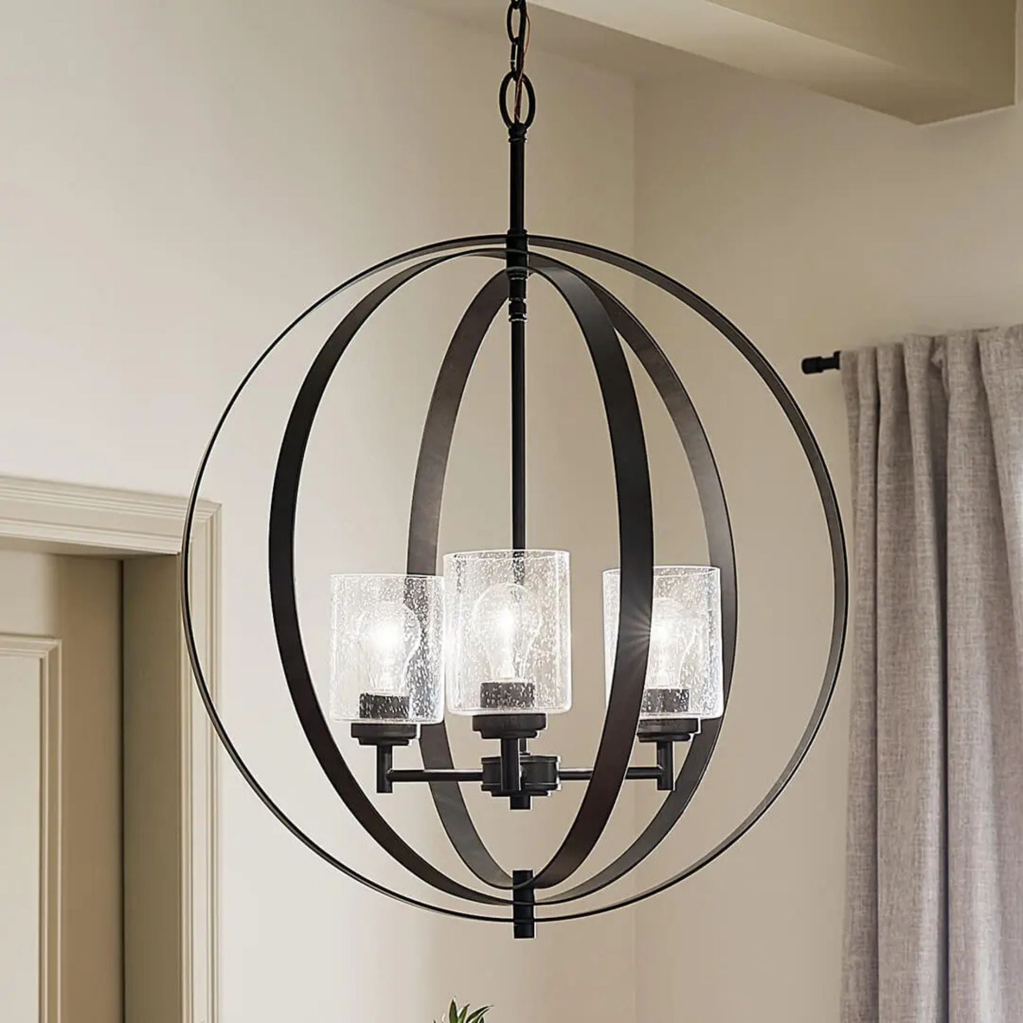 Winslow 31 in. 3-Light Chandelier, Black