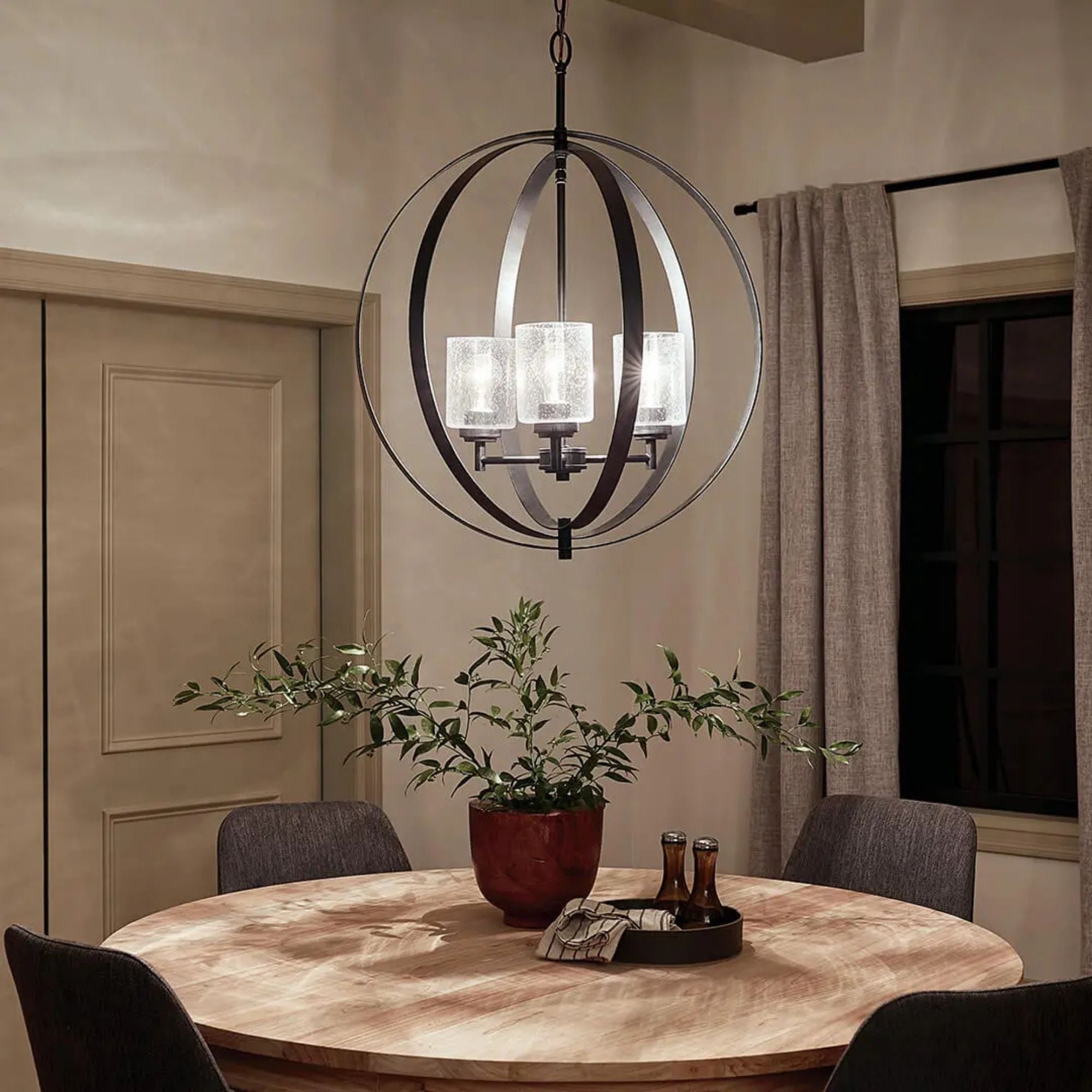 Winslow 31 in. 3-Light Chandelier, Black