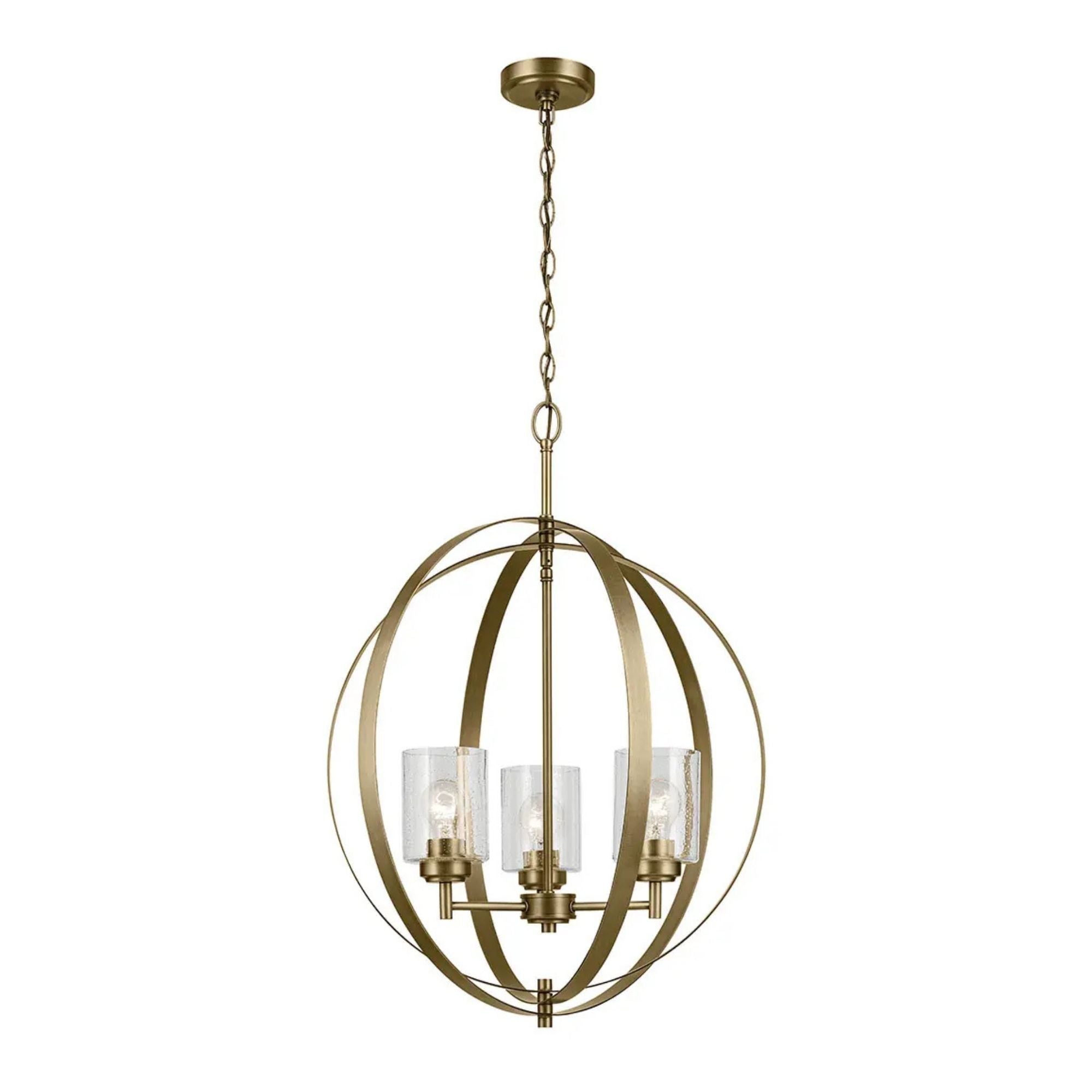 Kichler Winslow 31 in. 3-Light Chandelier, Natural Brass