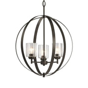Kichler Winslow 31 in. 3-Light Chandelier, Olde Bronze with Clear Glass