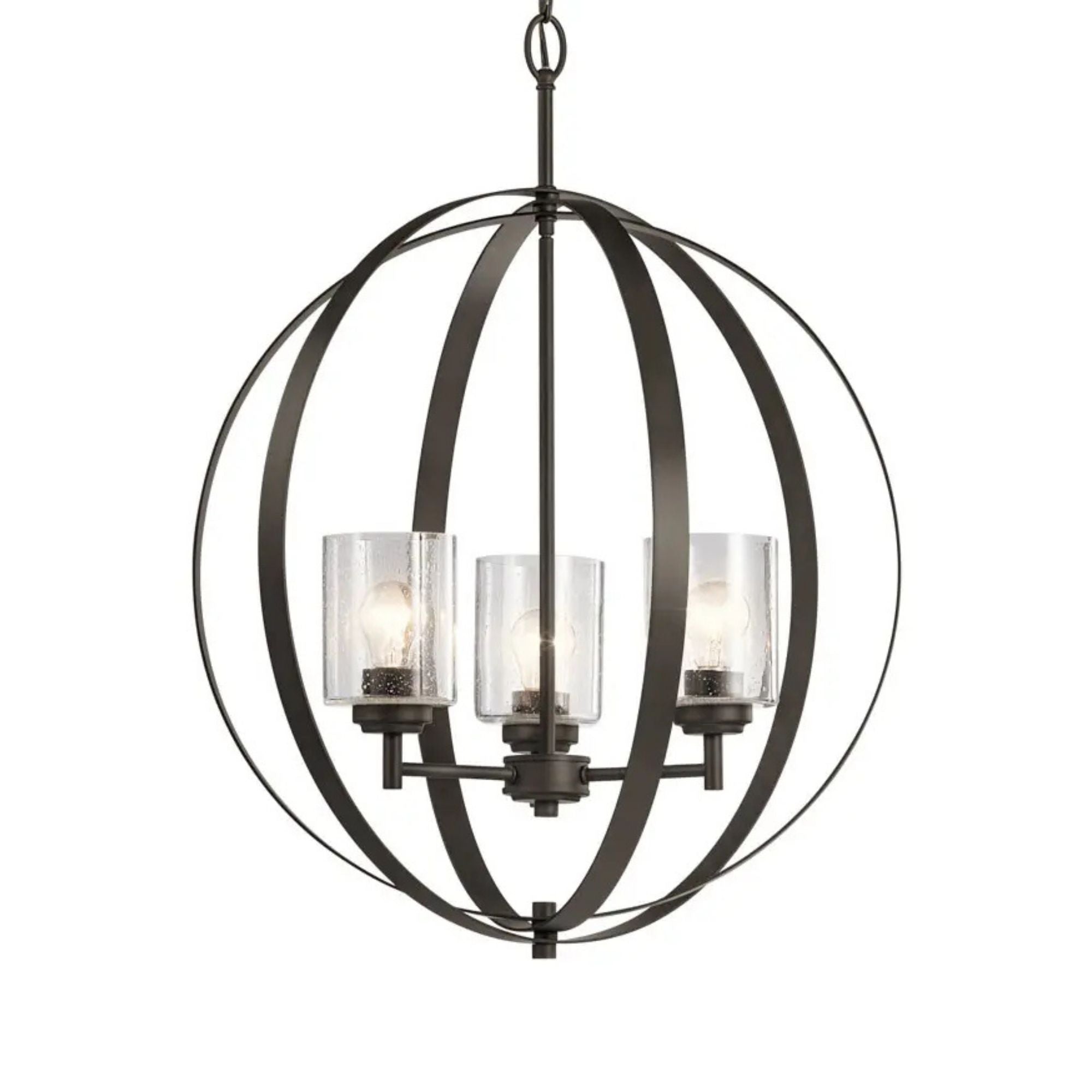 Kichler Winslow 31 in. 3-Light Chandelier, Olde Bronze with Clear Glass