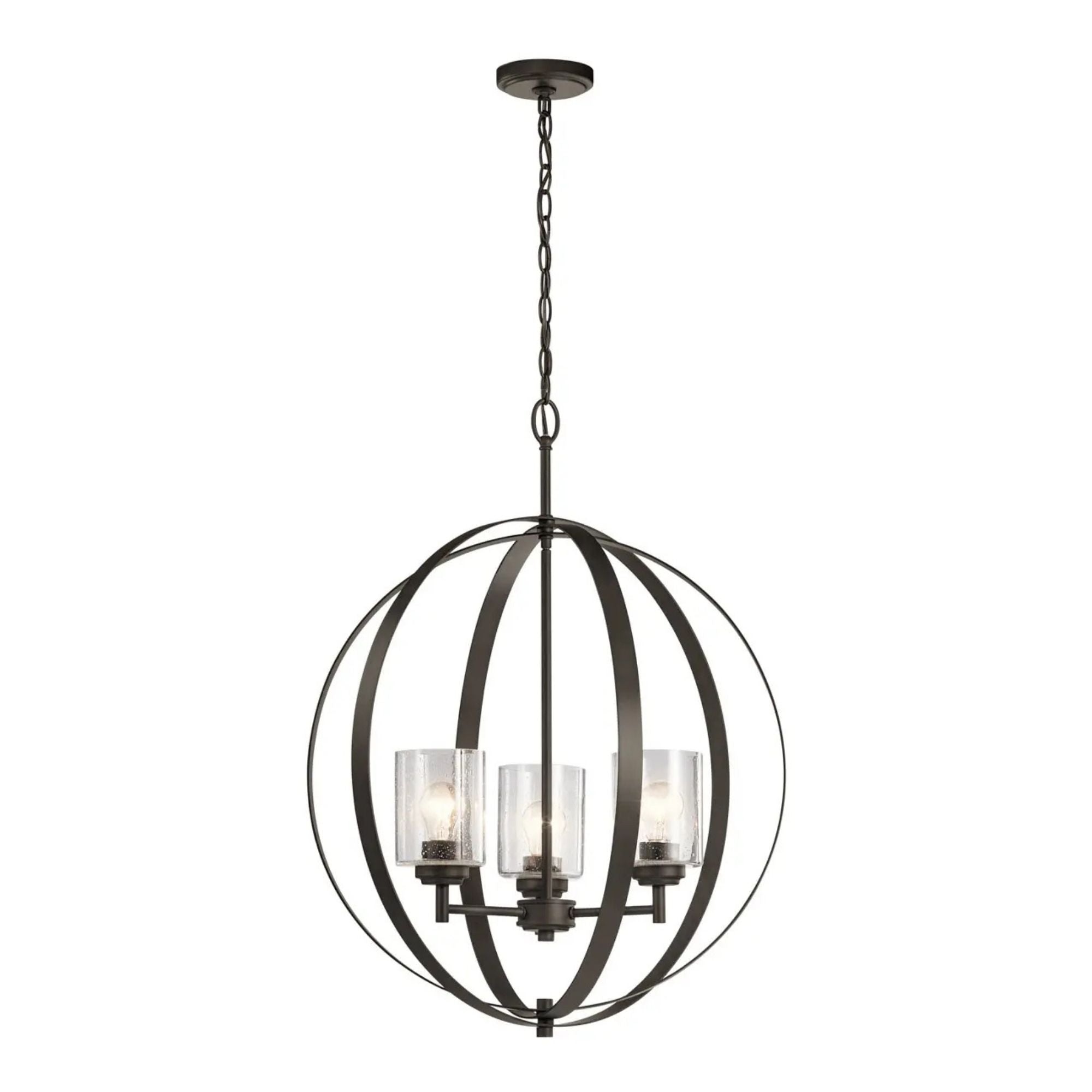 Kichler Winslow 31 in. 3-Light Chandelier, Olde Bronze with Clear Glass