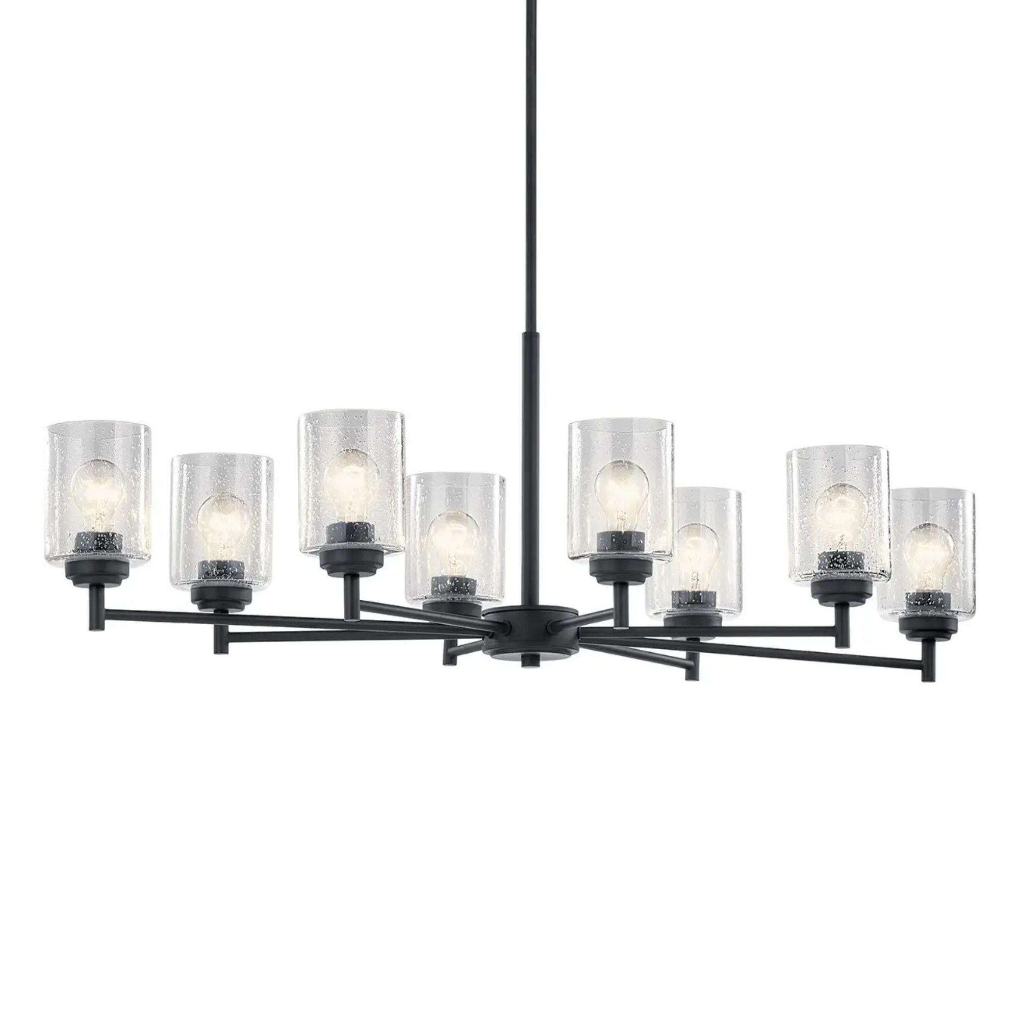 Kichler Winslow 19.9 in. 8-Light Chandelier, Black with Glass Shade