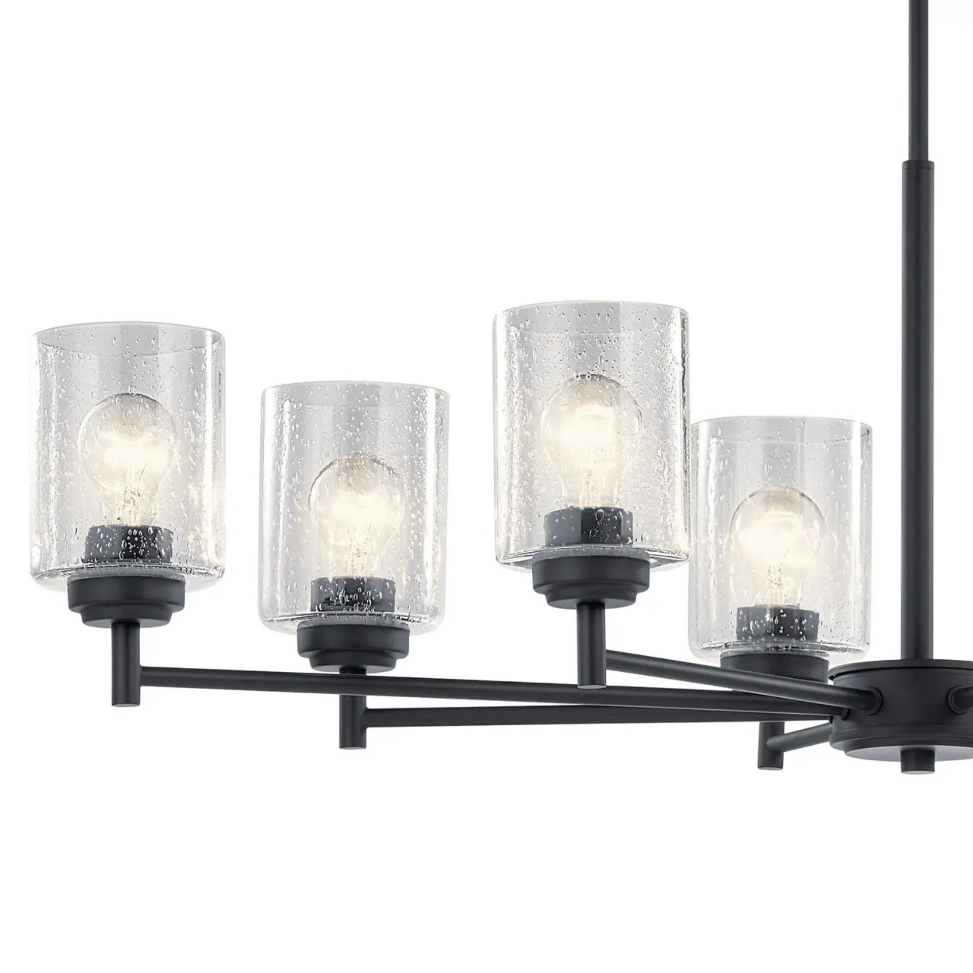 Kichler Winslow 19.9 in. 8-Light Chandelier, Black with Glass Shade