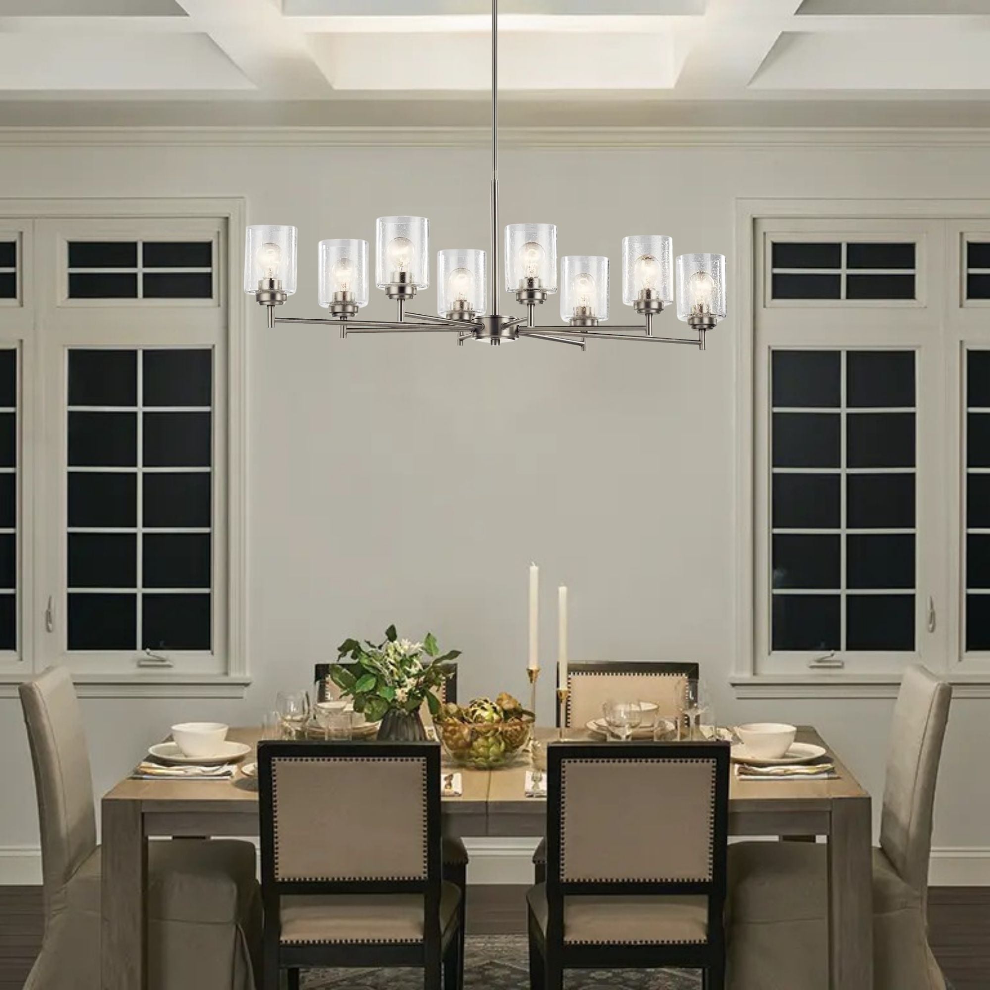 Kichler Winslow 19.9 in. 8-Light Chandelier, Brushed Nickel