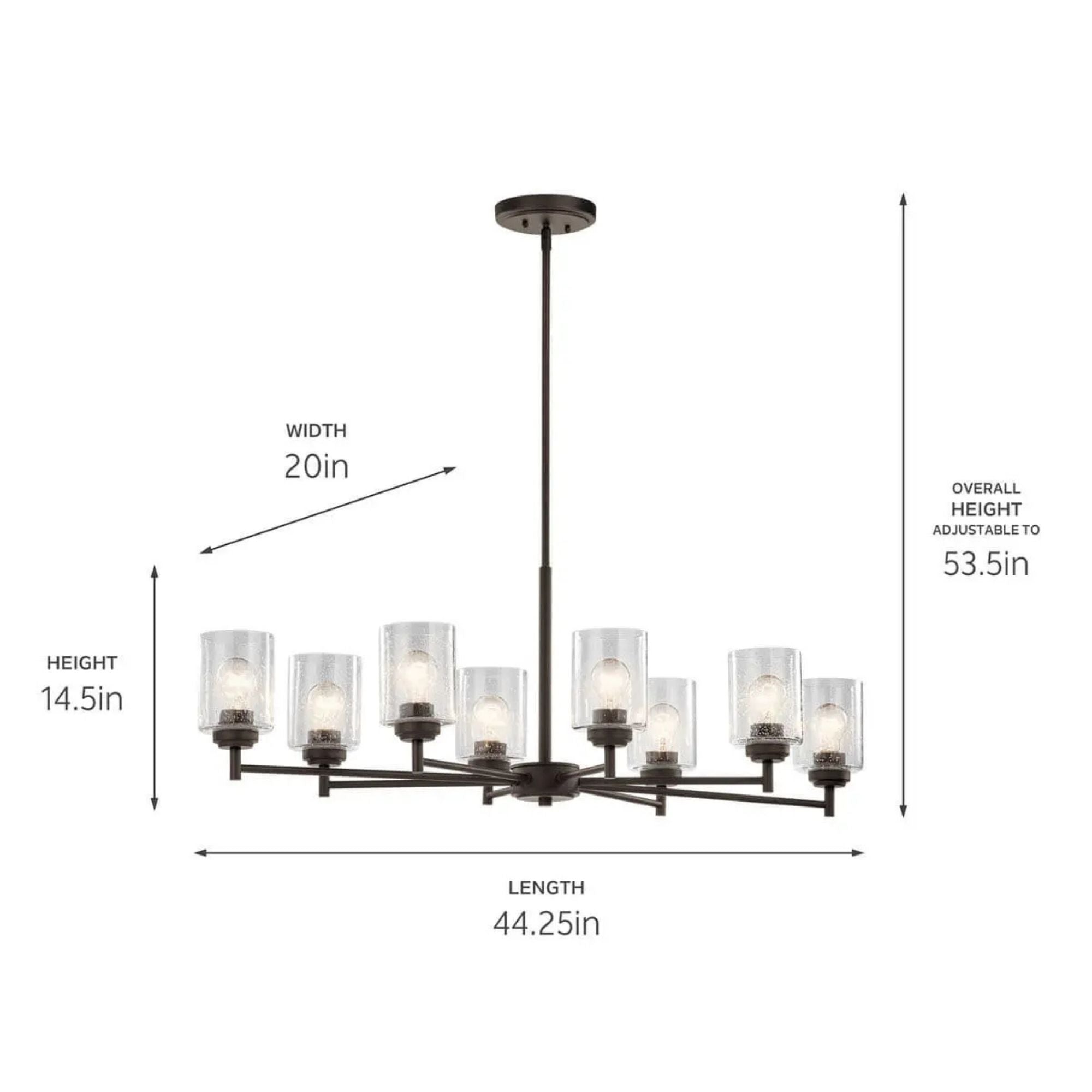 Kichler Winslow 19.9 in. 8-Light Chandelier, Olde Bronze