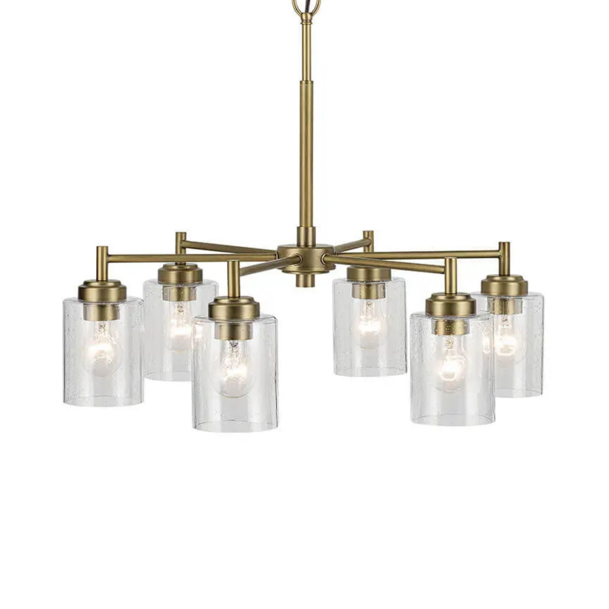 Winslow 26 in. 6-Light Chandelier, Natural Brass