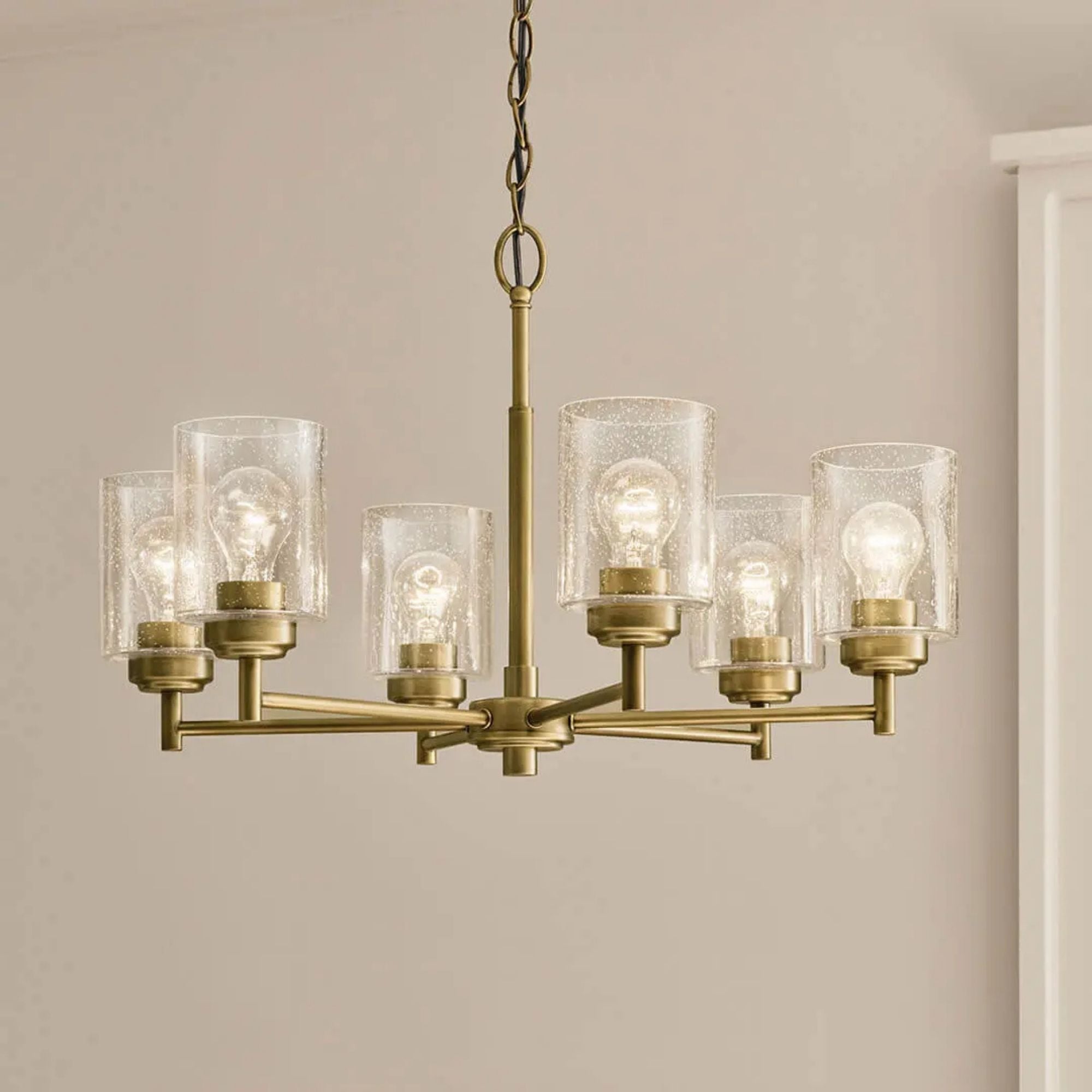 Winslow 26 in. 6-Light Chandelier, Natural Brass