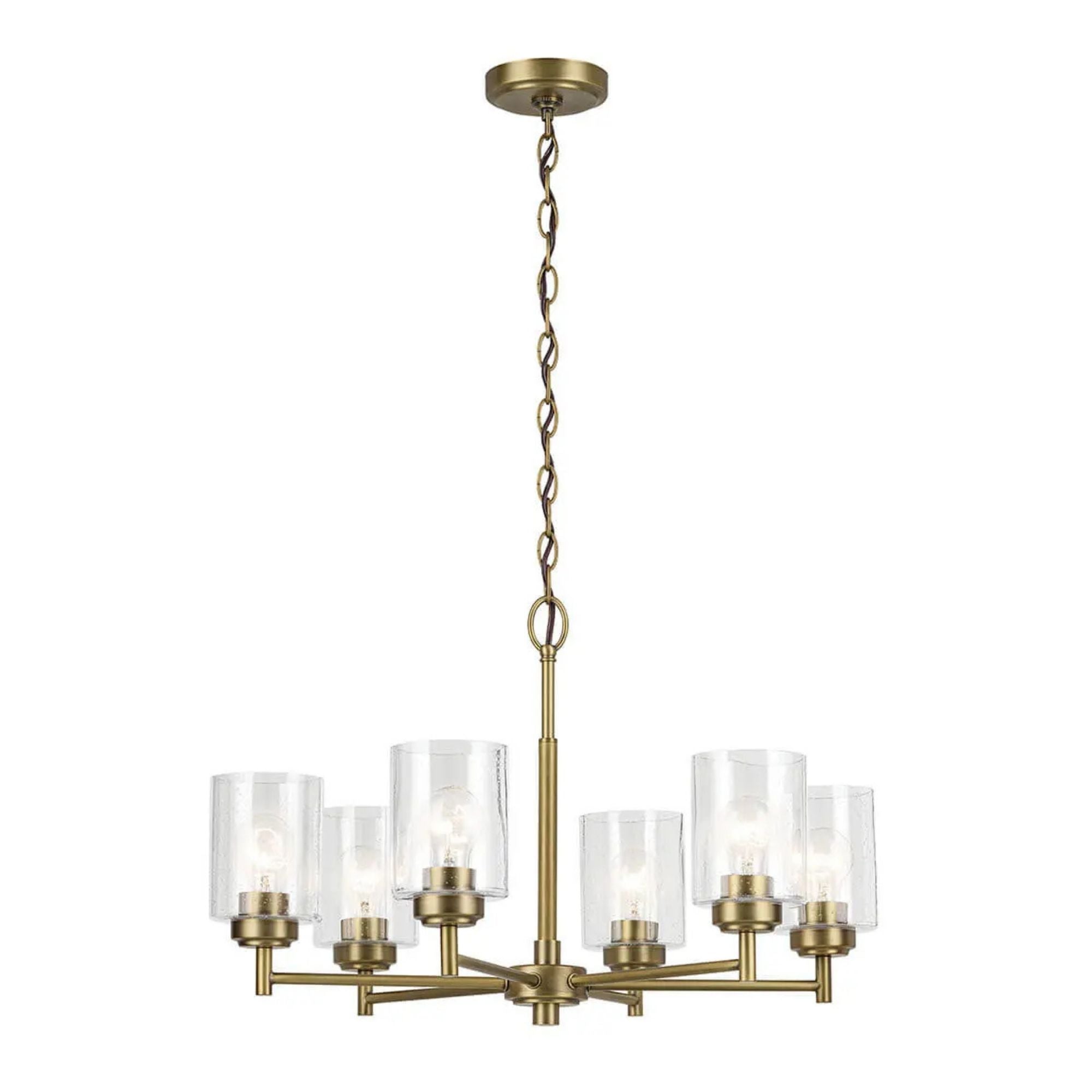 Winslow 26 in. 6-Light Chandelier, Natural Brass