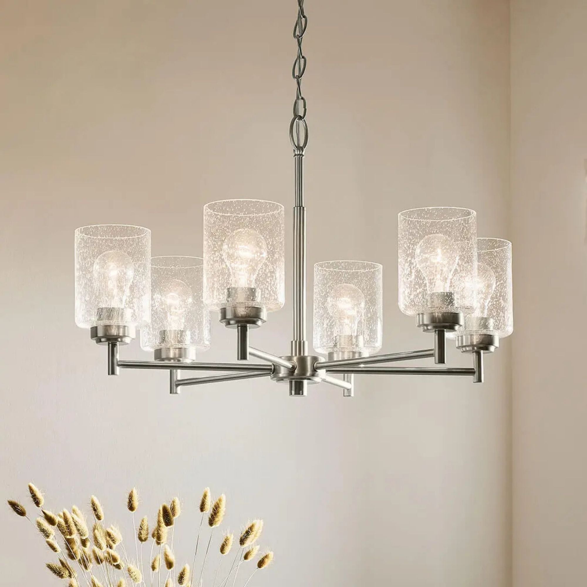 Kichler Winslow 26 in. 6-Light Chandelier, Brushed Nickel