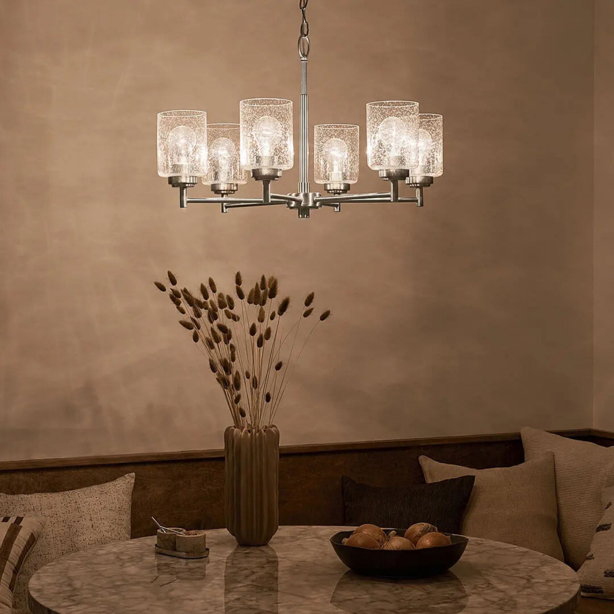 Kichler Winslow 26 in. 6-Light Chandelier, Brushed Nickel