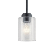 Kichler Winslow 7.5 in. Pendant Light, Black with Clear Glass