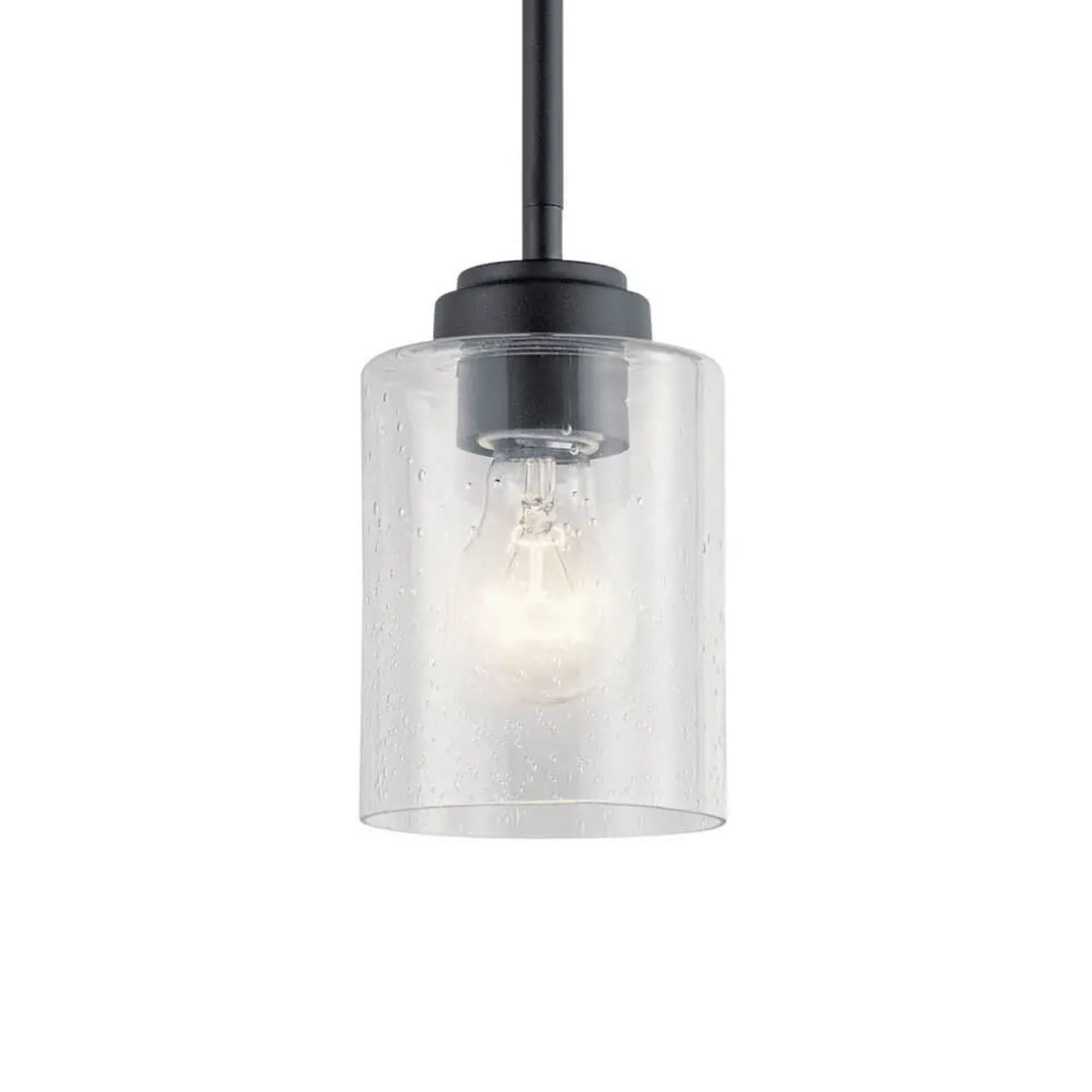 Kichler Winslow 7.5 in. Pendant Light, Black with Clear Glass