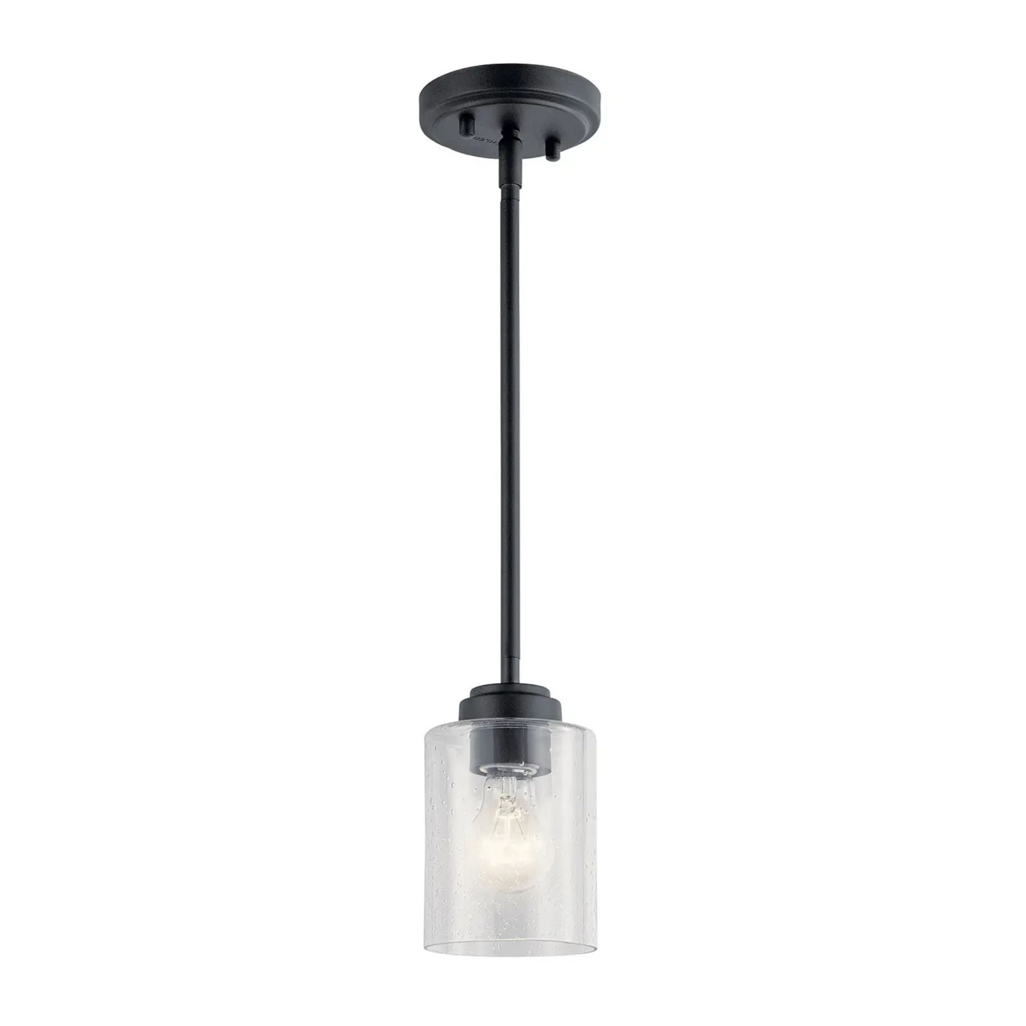 Kichler Winslow 7.5 in. Pendant Light, Black with Clear Glass