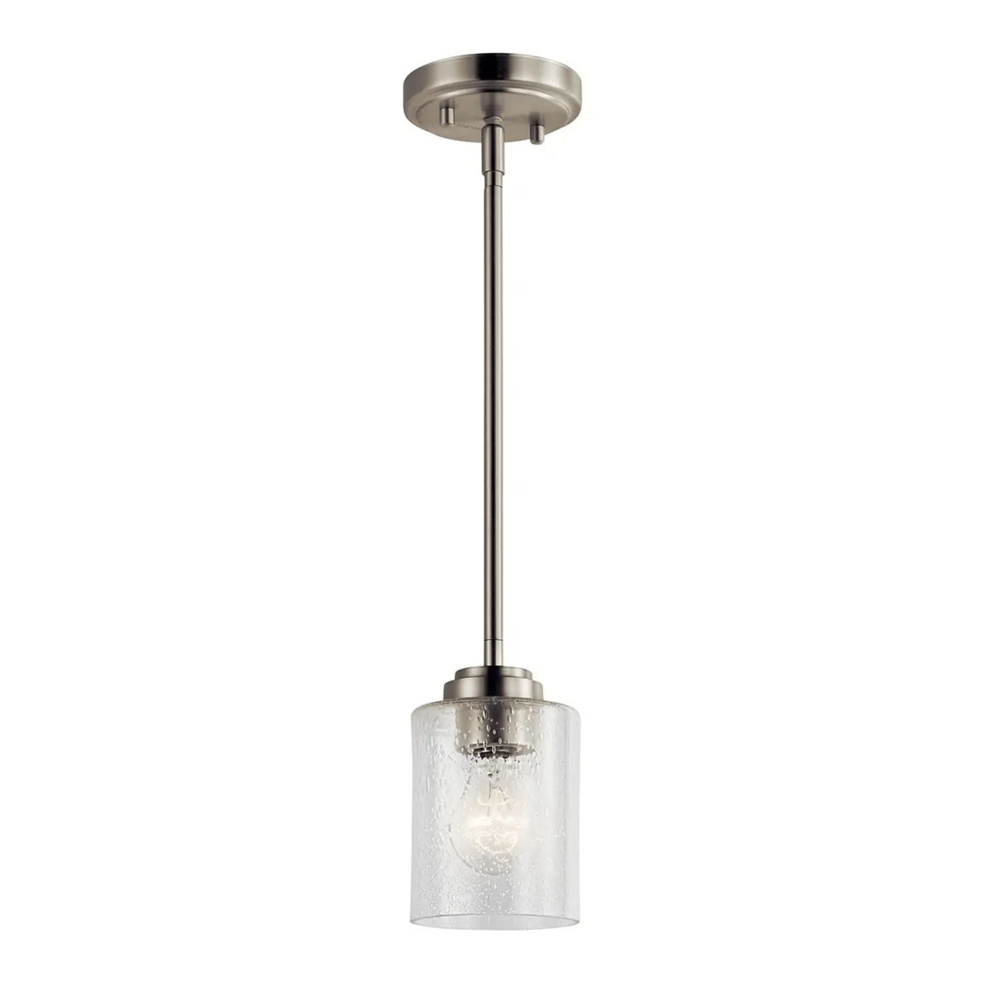 Kichler Winslow 7.5 in. Pendant Light, Brushed Nickel with Clear Glass
