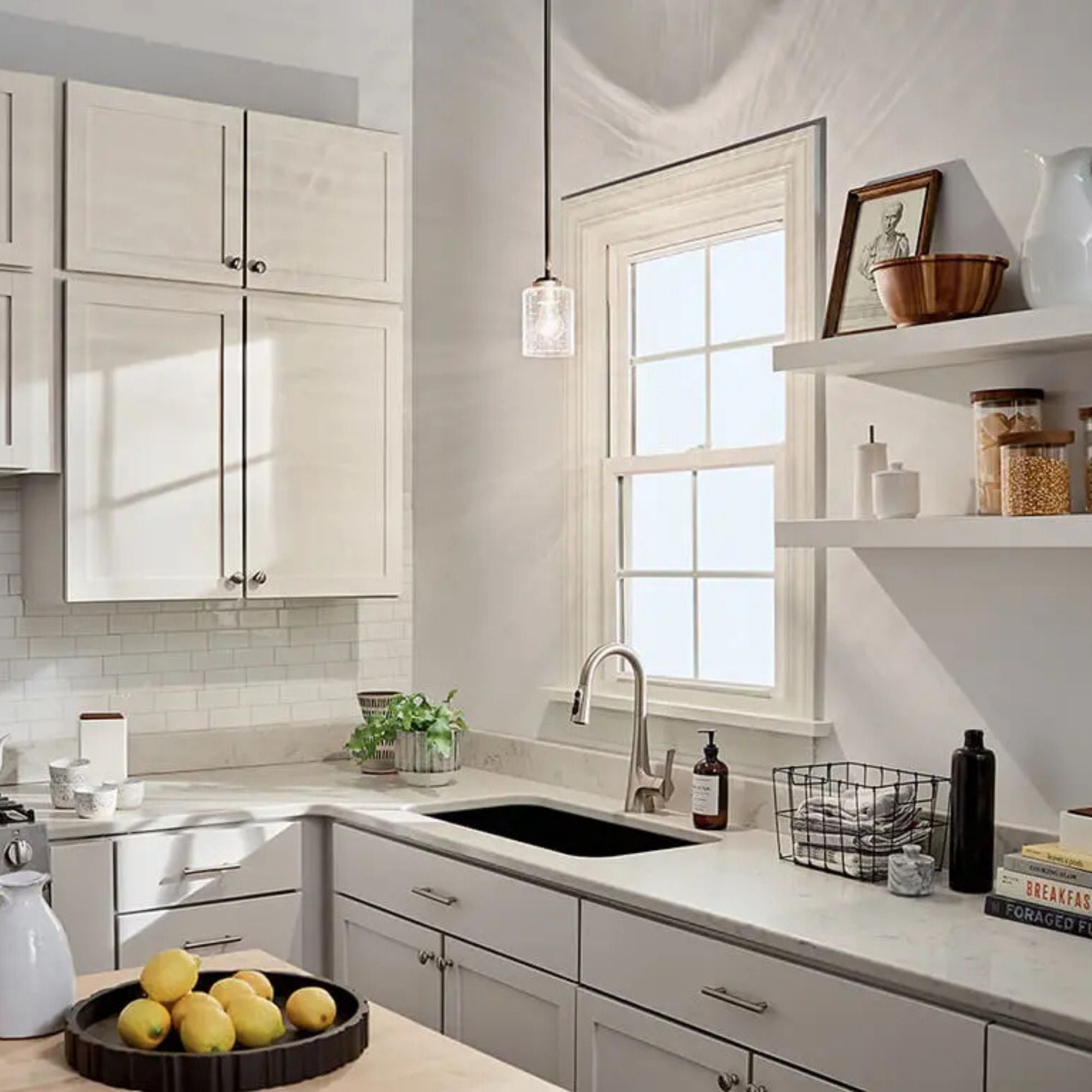 Kichler Winslow 7.5 in. Pendant Light, Brushed Nickel with Clear Glass