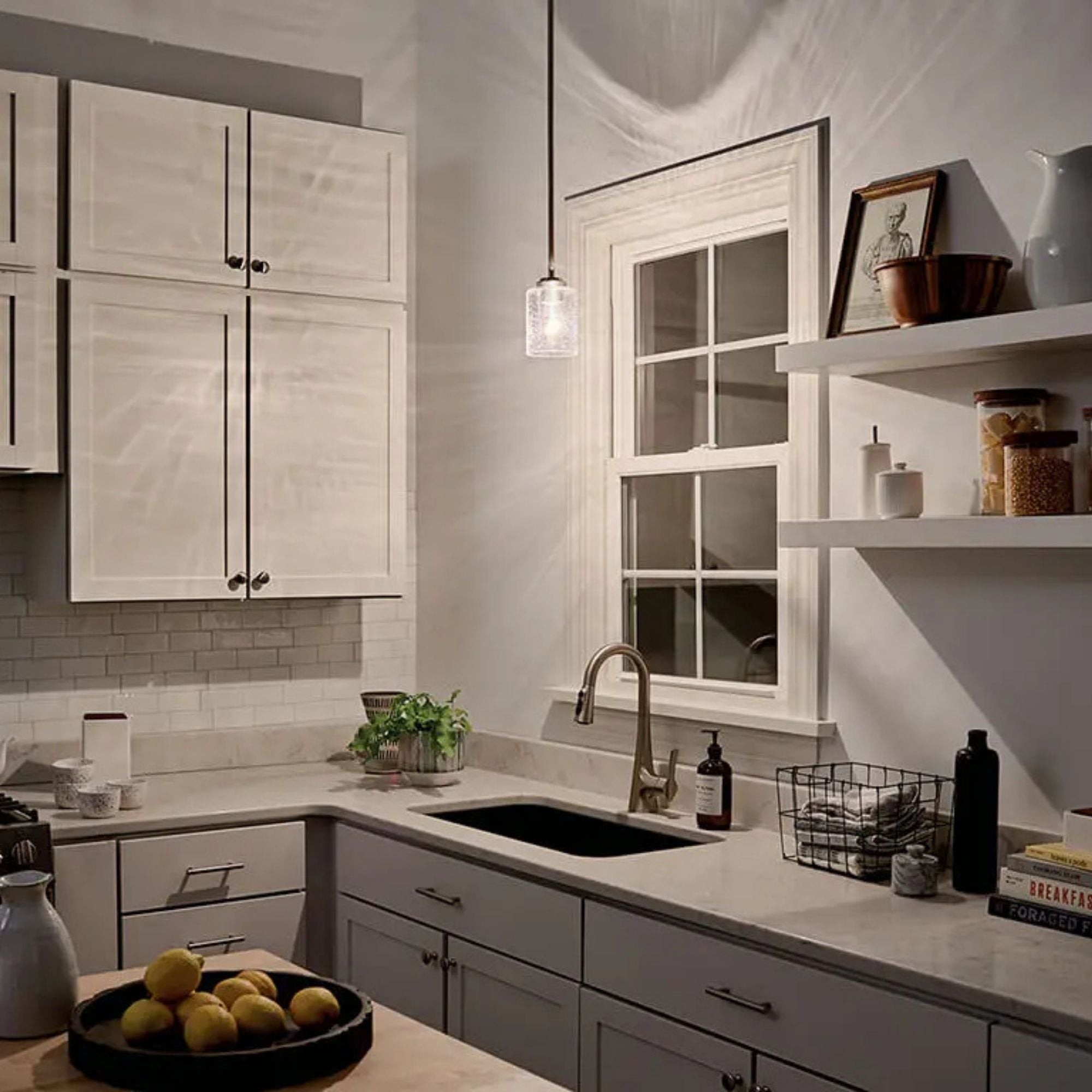 Kichler Winslow 7.5 in. Pendant Light, Brushed Nickel with Clear Glass