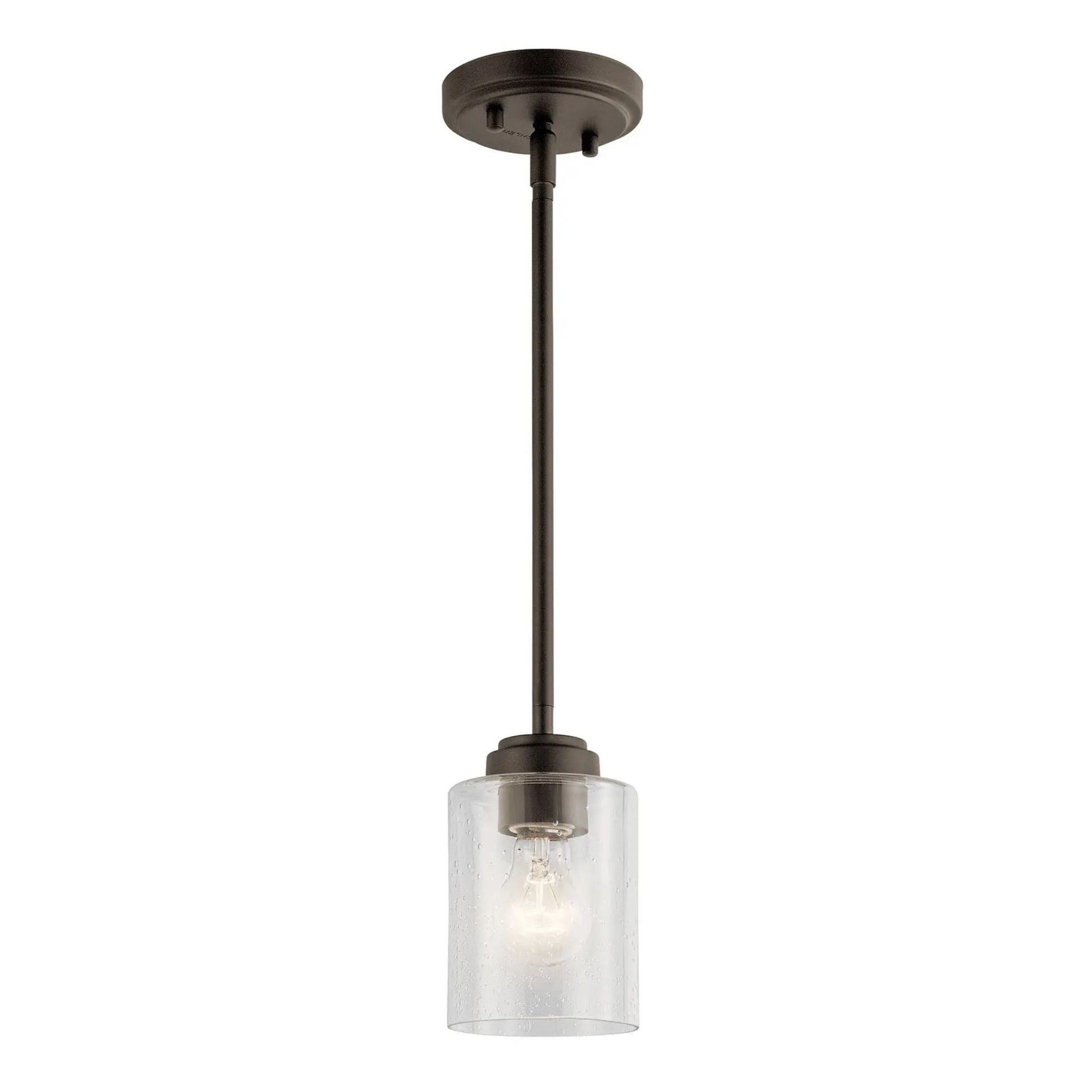 Kichler Winslow 7.5 in. Pendant Light, Olde Bronze with Clear Glass