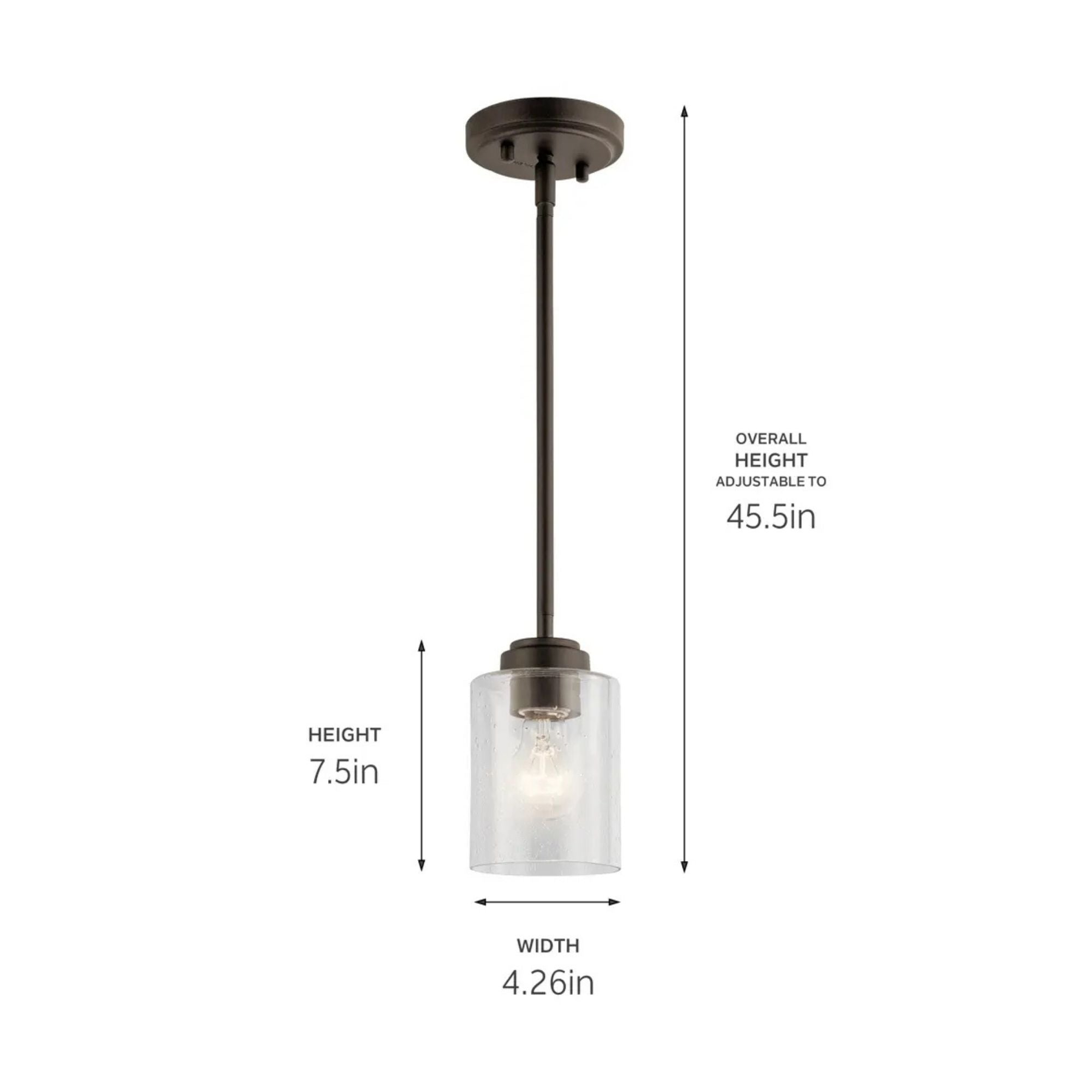 Kichler Winslow 7.5 in. Pendant Light, Olde Bronze with Clear Glass