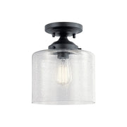 Winslow 9" Semi-Flush Mount, Black Finish