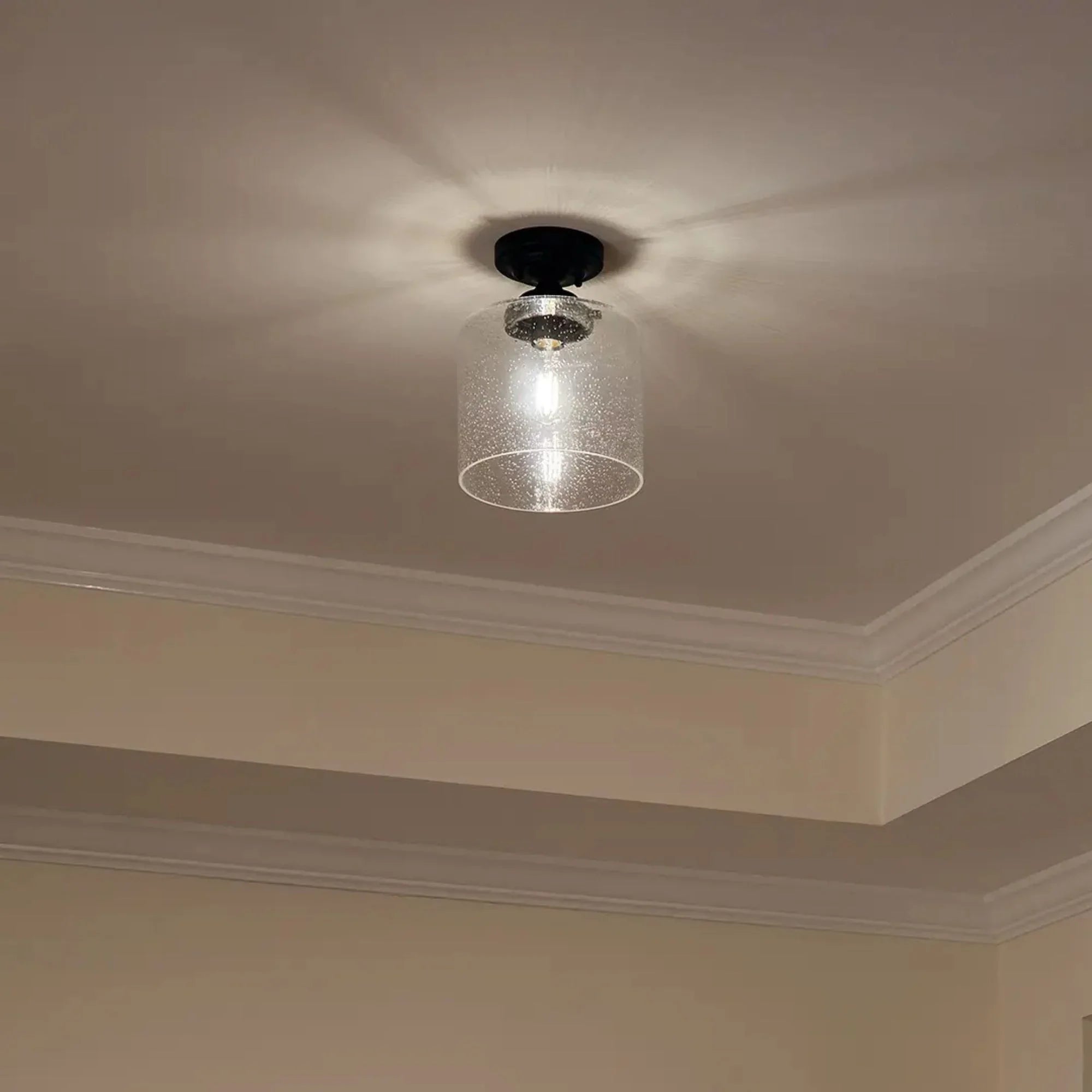 Winslow 9" Semi-Flush Mount, Black Finish