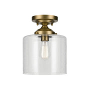 Winslow 9" Semi-Flush Mount, Natural Brass Finish