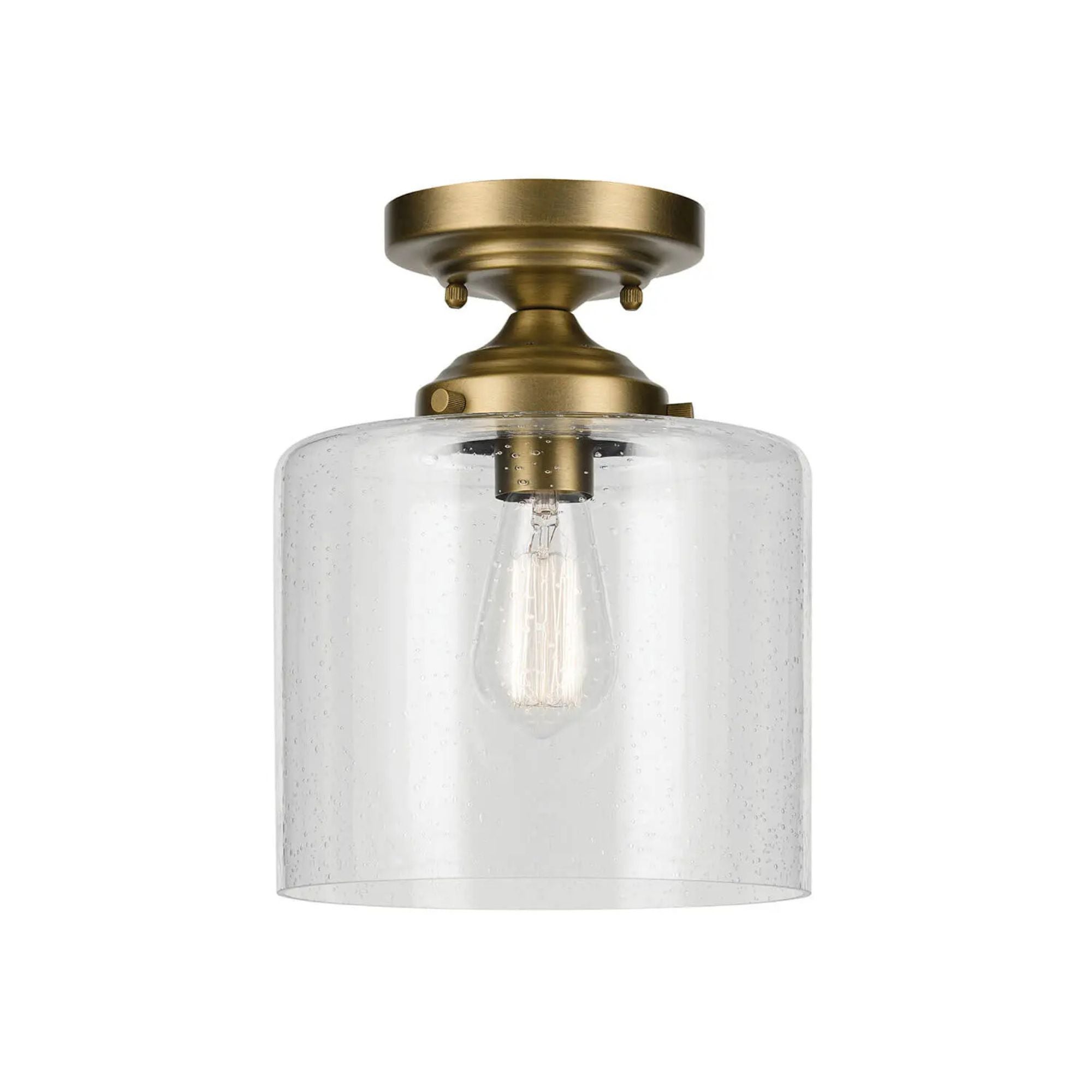 Winslow 9" Semi-Flush Mount, Natural Brass Finish