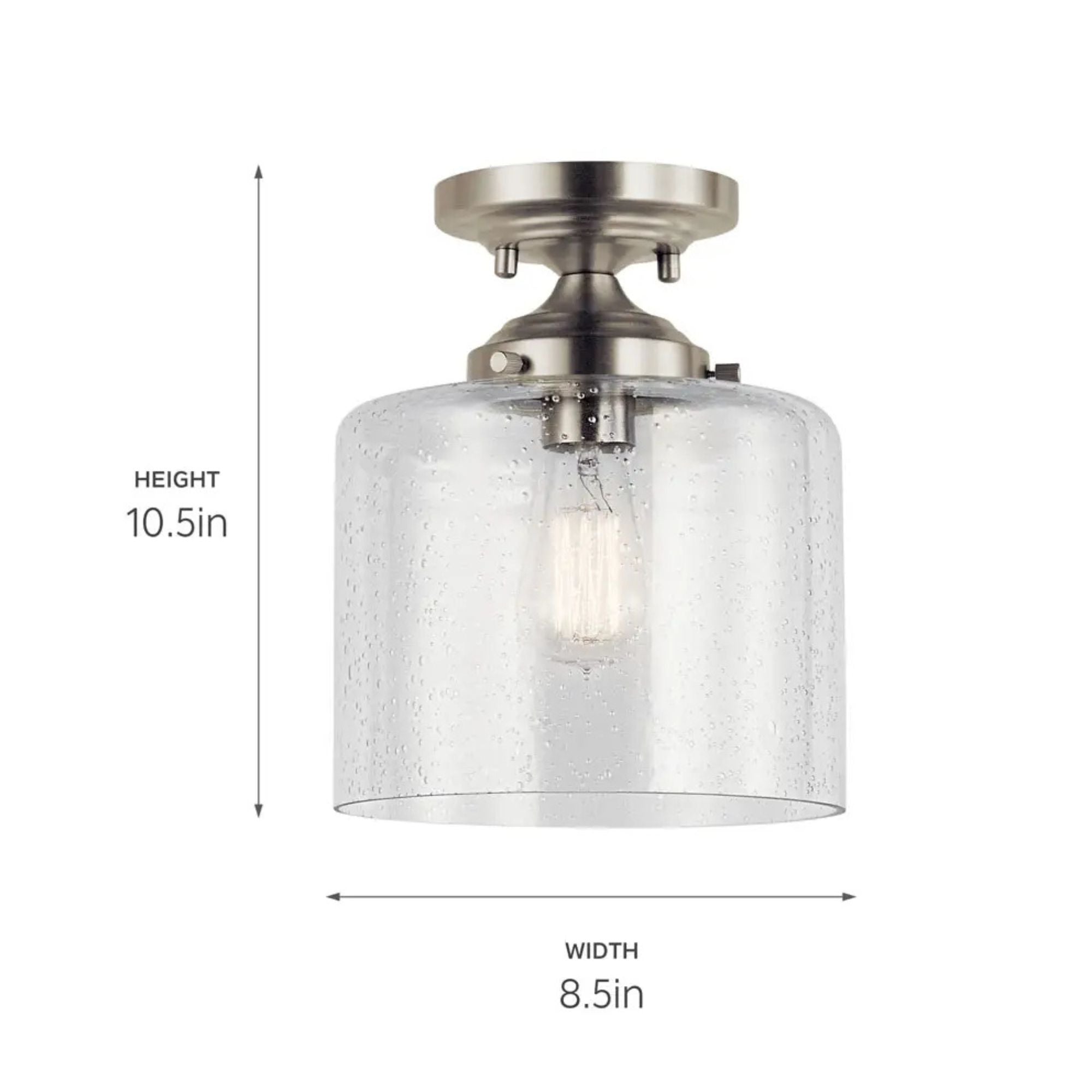 Winslow 9" Semi-Flush Mount, Brushed Nickel Finish