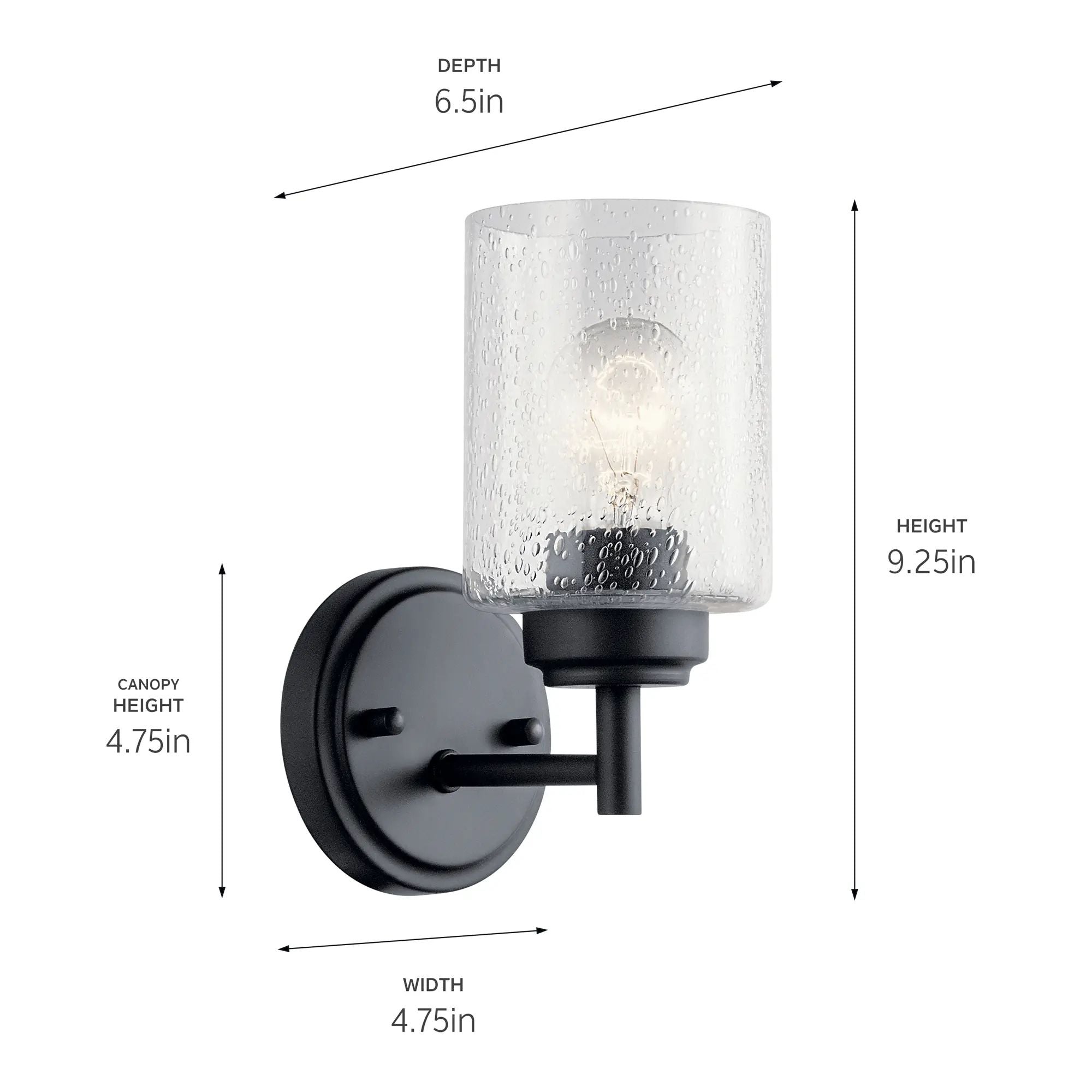 Winslow 9.25 in. Wall Sconce, Black
