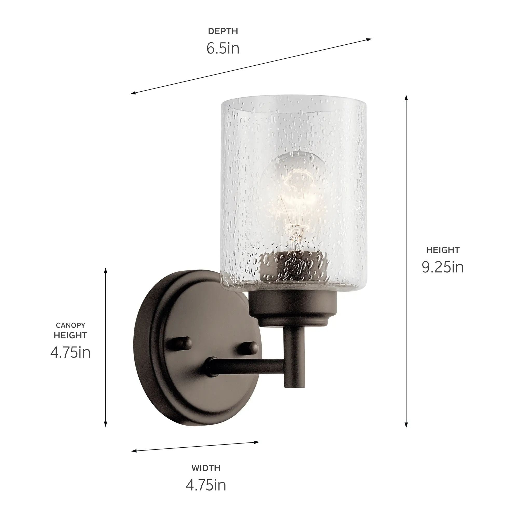 Kichler Winslow 9.25 in. Wall Sconce, Olde Bronze