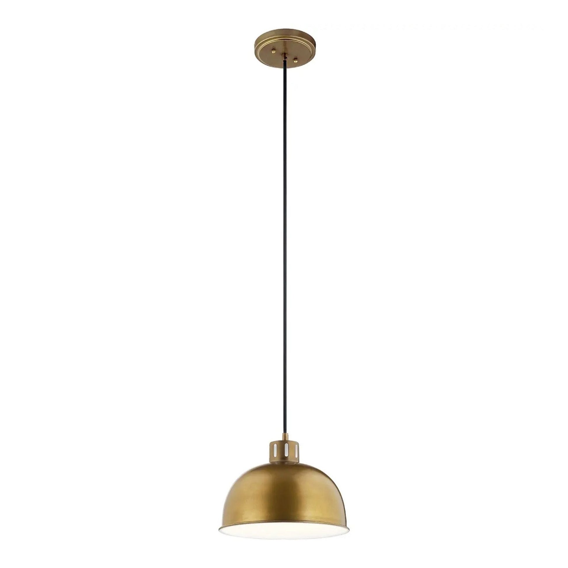 Kichler Lighting - Zailey 12" Dome Pendant, Natural Brass Finish | Bees Lighting