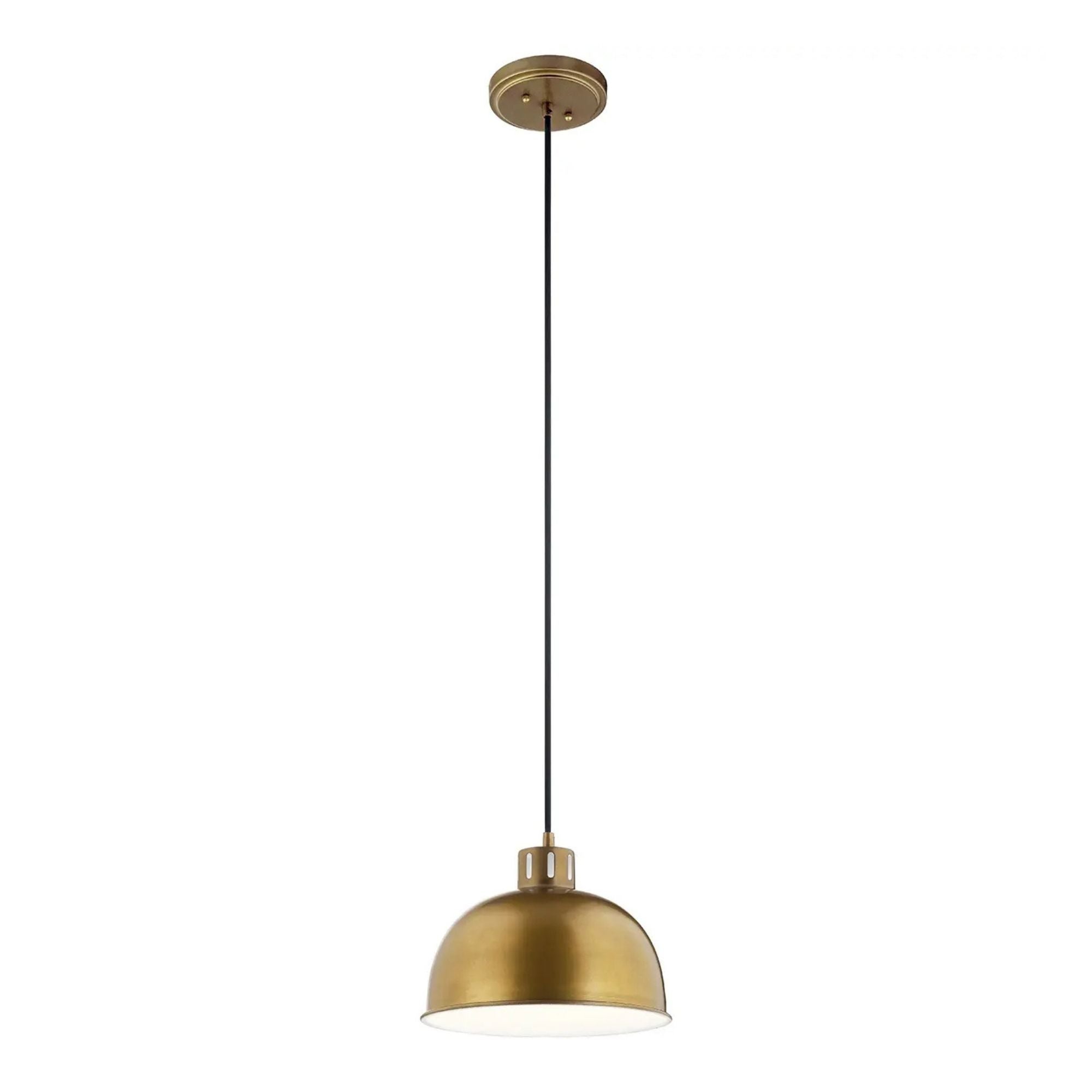 Kichler Lighting - Zailey 12" Dome Pendant, Natural Brass Finish | Bees Lighting