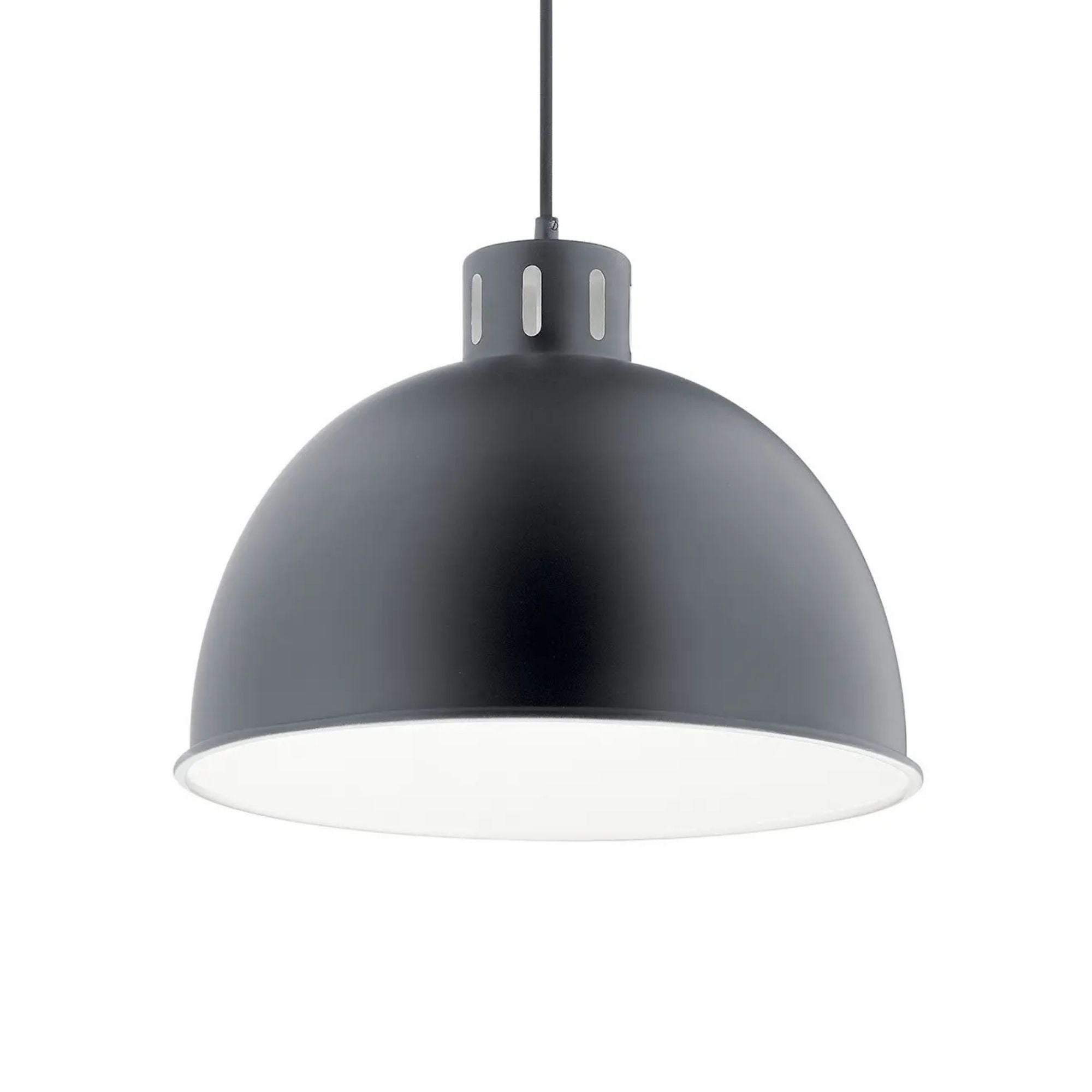 Zailey 16" Dome Pendant, Black Finish