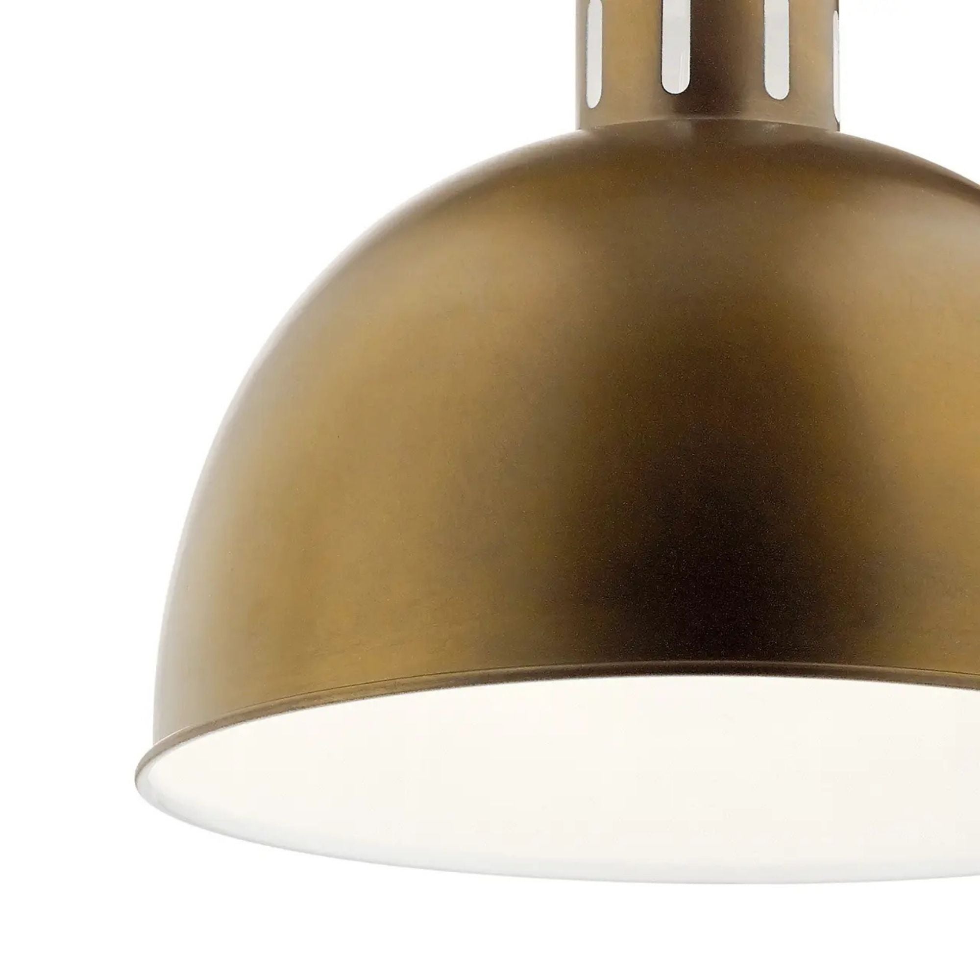 Zailey 16" Dome Pendant, Natural Brass Finish