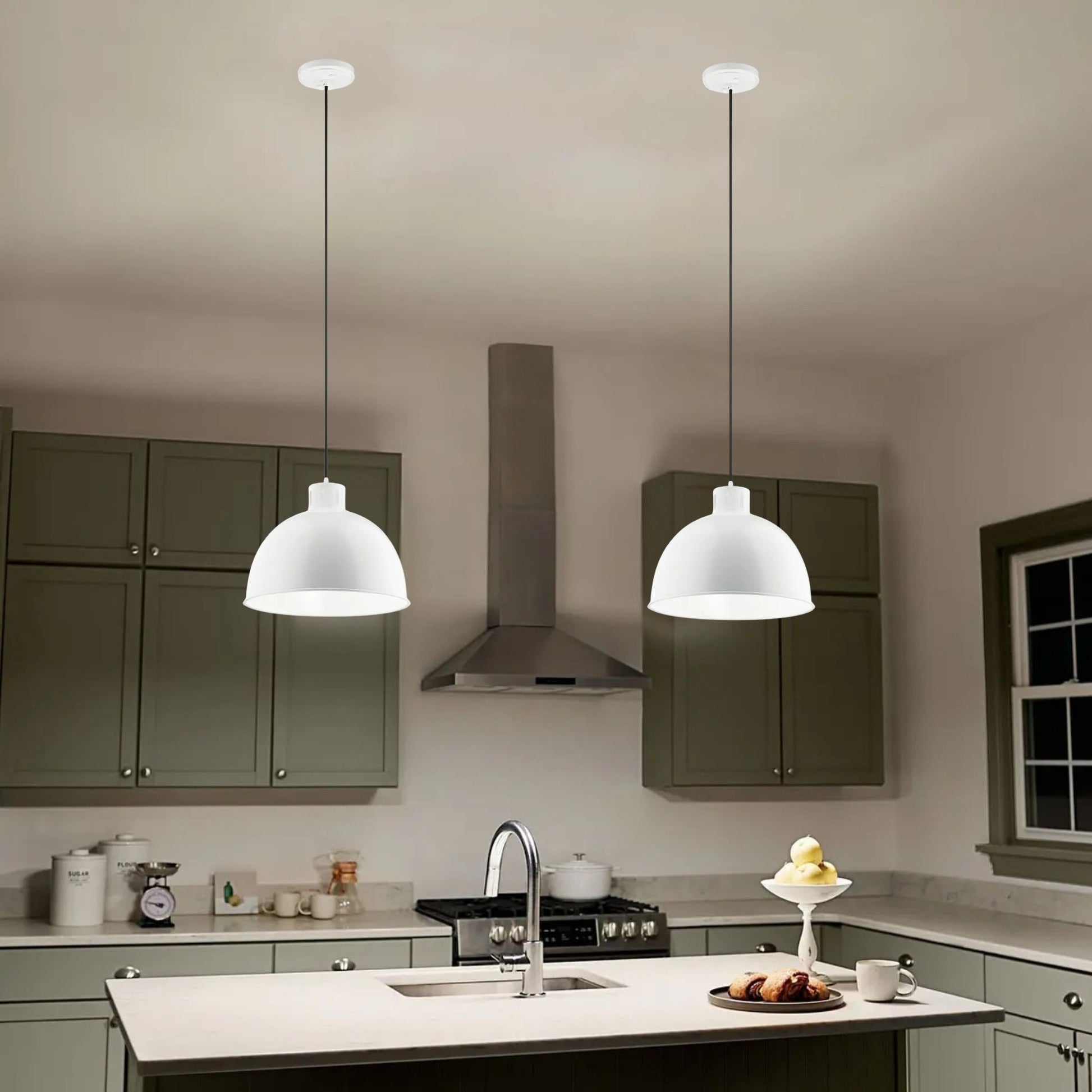 Kichler Lighting - Zailey 16" Dome Pendant, White Finish | Bees Lighting