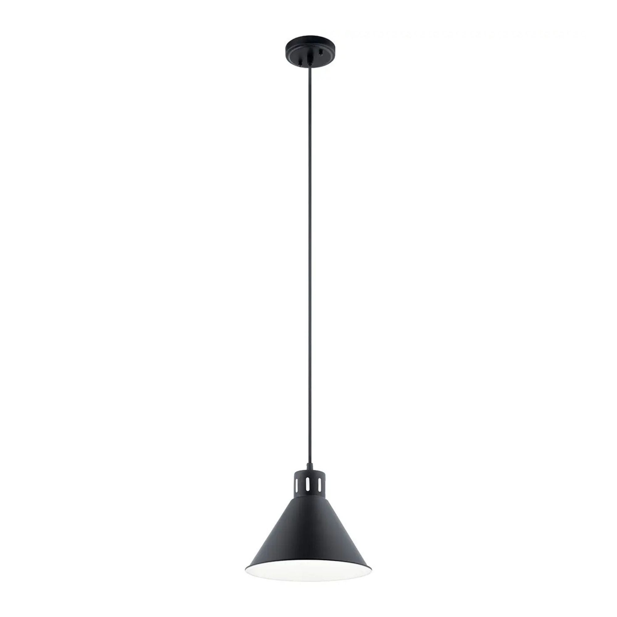 Kichler Lighting - Zailey 11" Cone Pendant, Black Finish | Bees Lighting